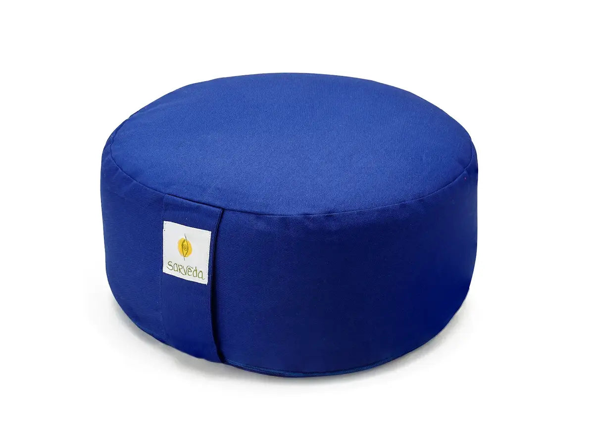 Sarveda Hi-Zafu Meditation Cushion filled with Buckwheat Hulls | Royal Blue