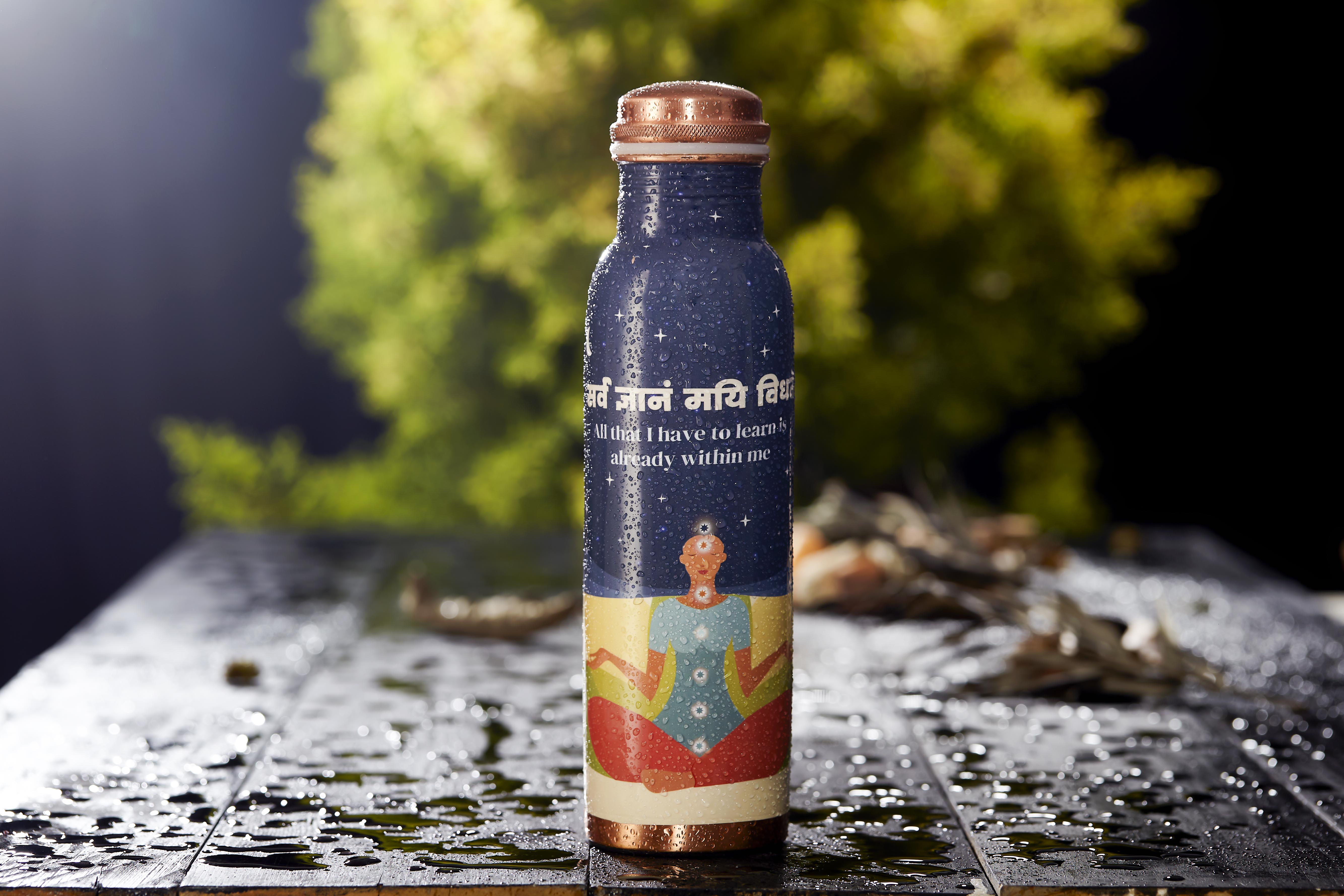 Sarveda Blue Meditation Copper Bottle .500Ml