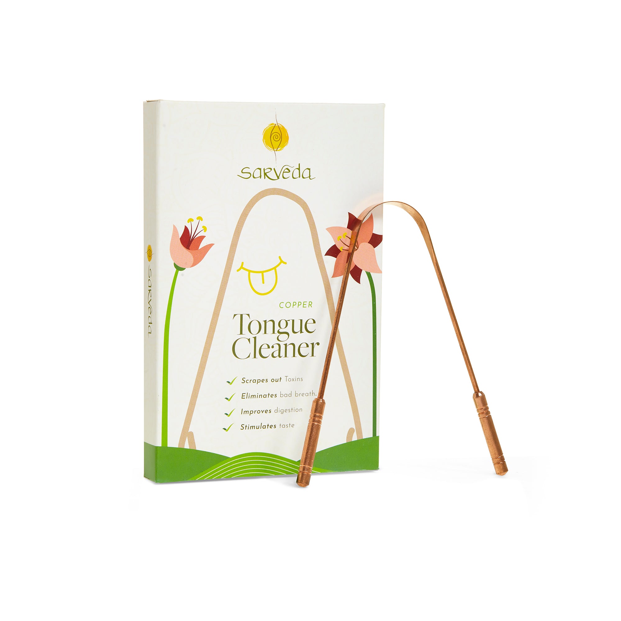 Sarveda Ayurvedic Copper Tongue Cleaner | Straight | Pack of 1