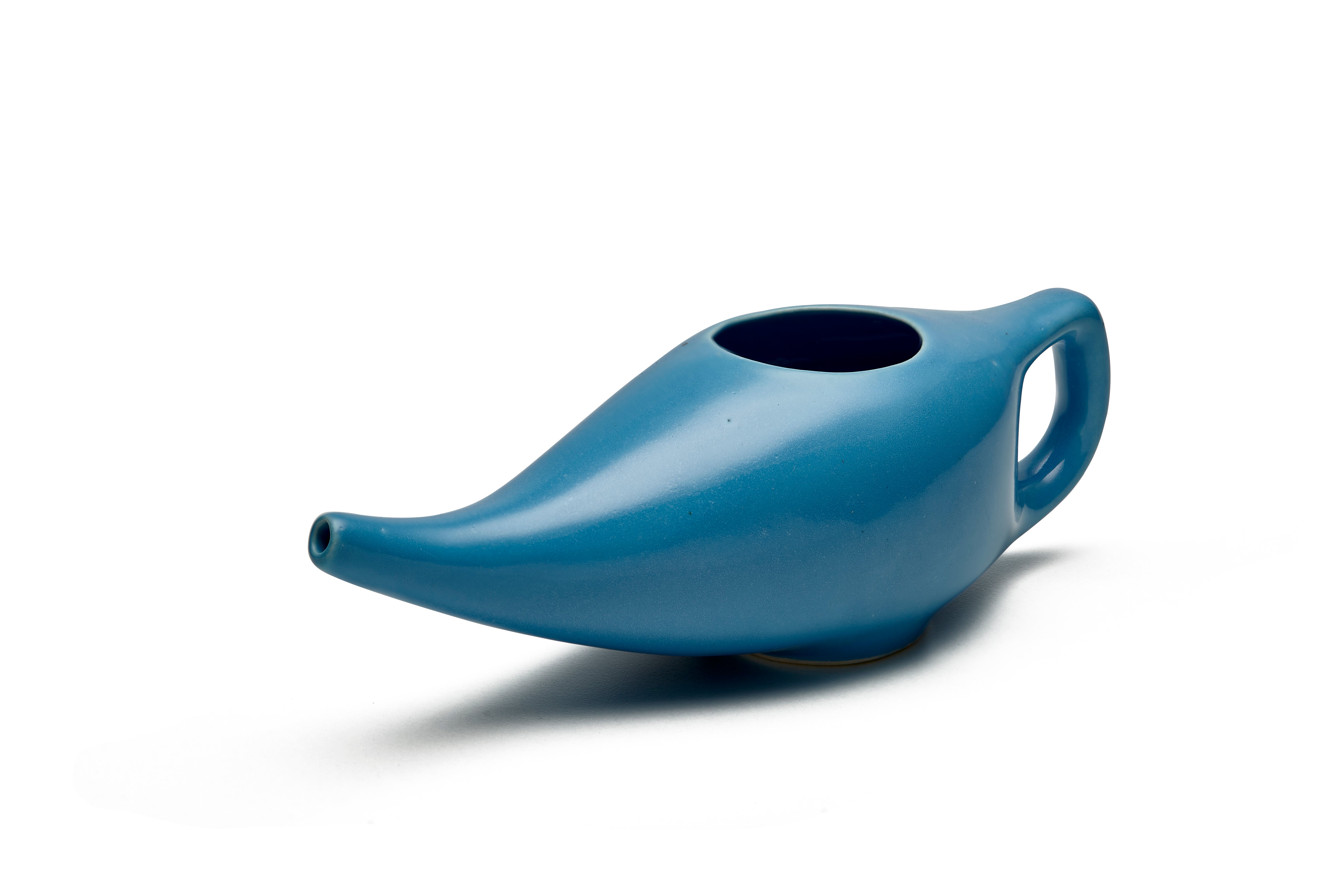 Sarveda Ayurvedic Ceramic Jala Neti Pot for Nasal Cleansing | Blue