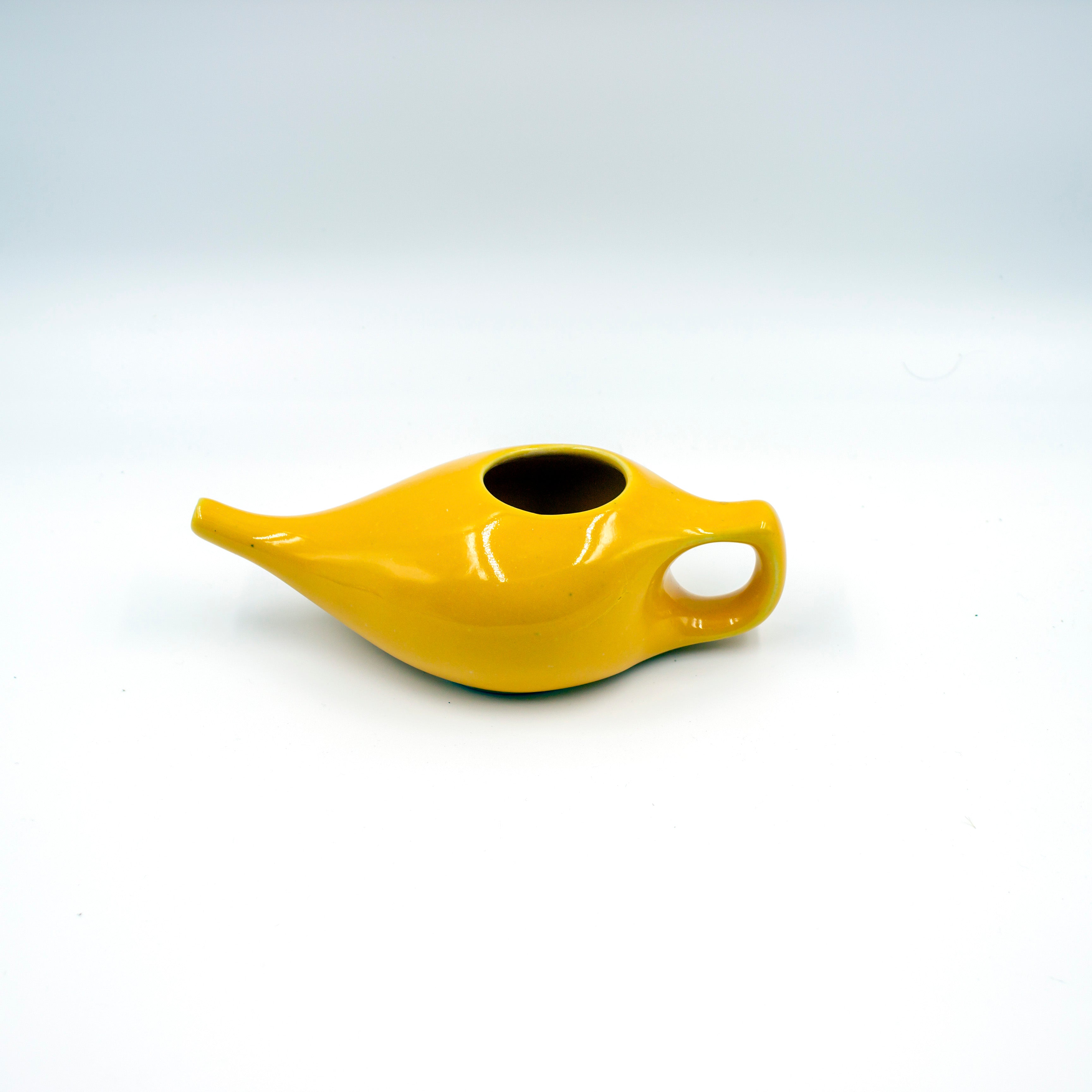 Sarveda Ayurvedic Ceramic Jala Neti Pot for Nasal Cleansing | Yellow