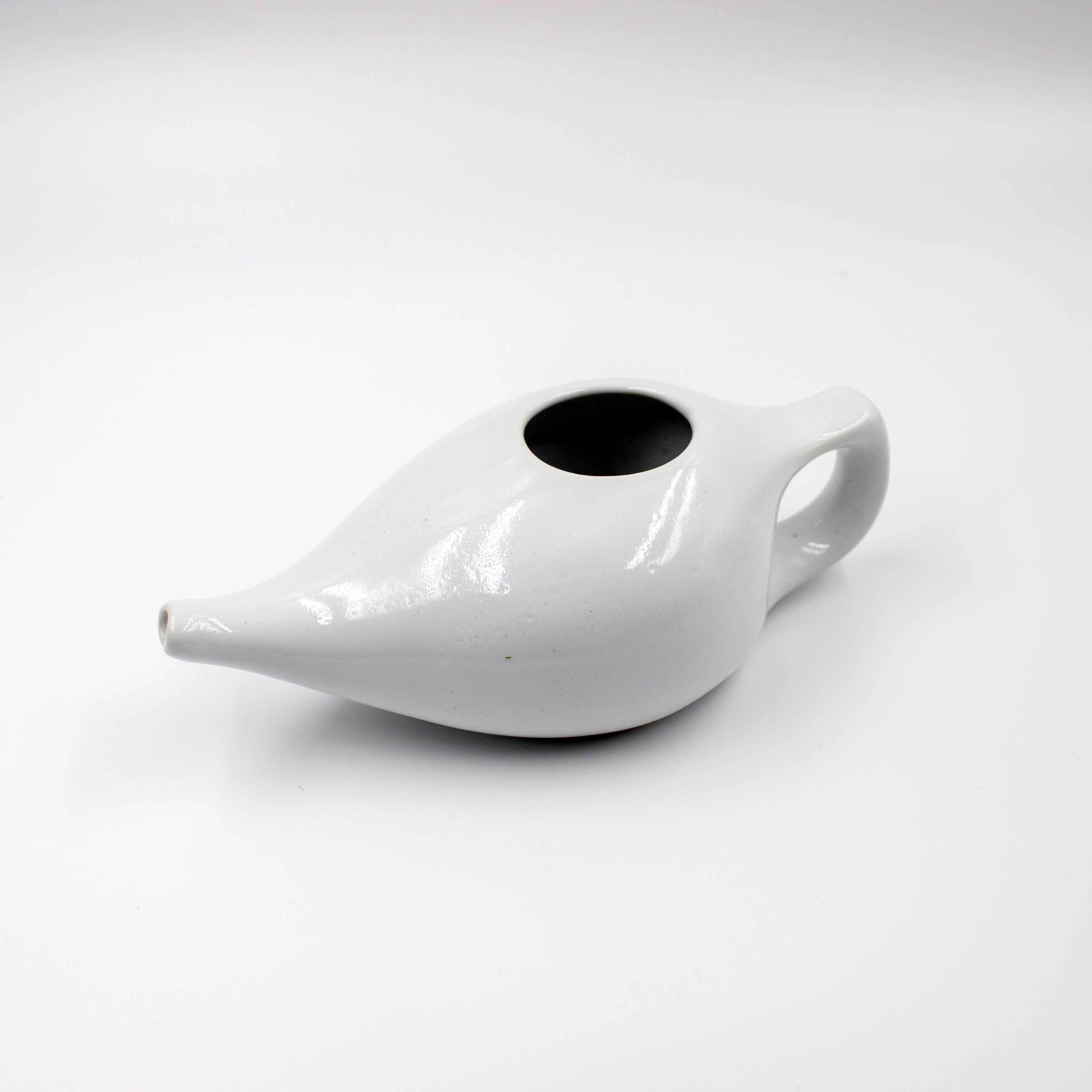 Sarveda Ayurvedic Ceramic Jala Neti Pot for Nasal Cleansing | White