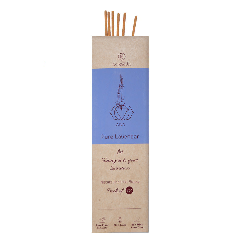 Sarveda Pure Lavender Incense Sticks for the Third Eye or Ajna Chakra