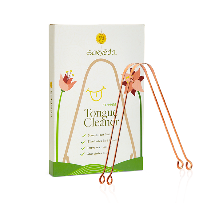 Sarveda Ayurvedic Copper Tongue Cleaner | Ring Type | Pack of 2