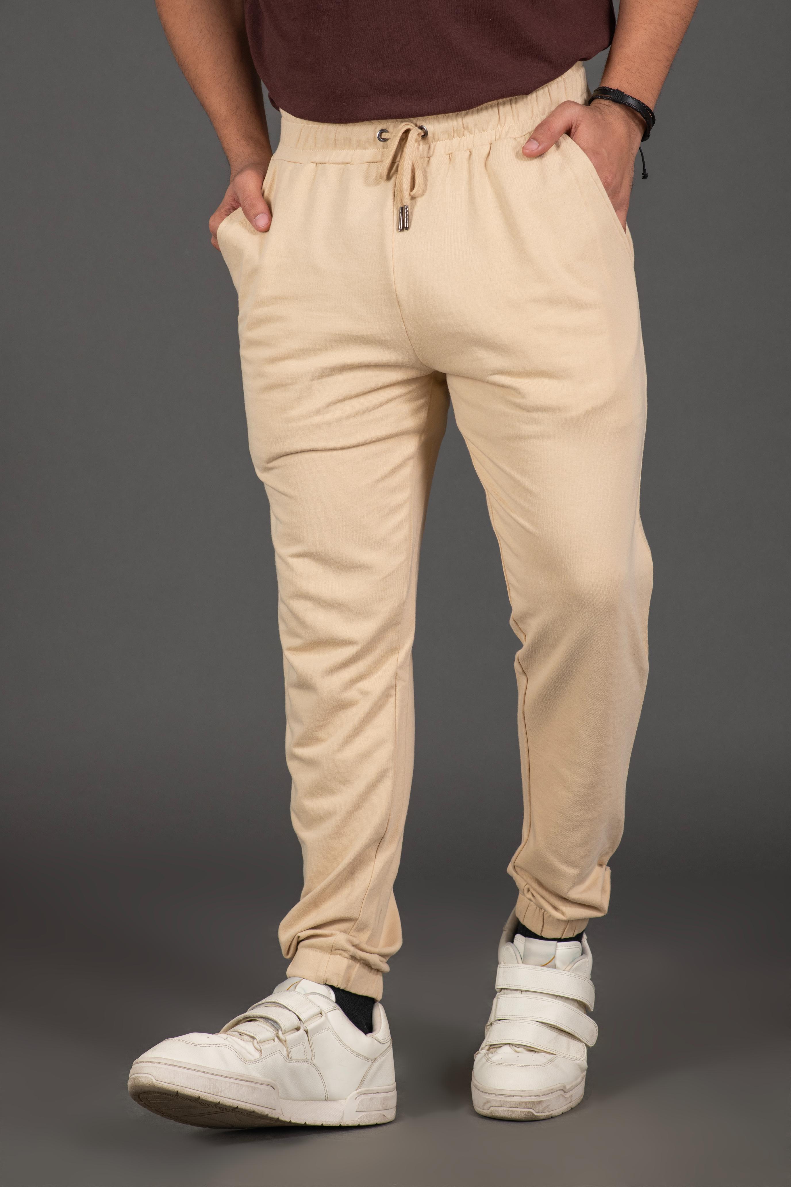 Bambians Men Track Pants-Beige