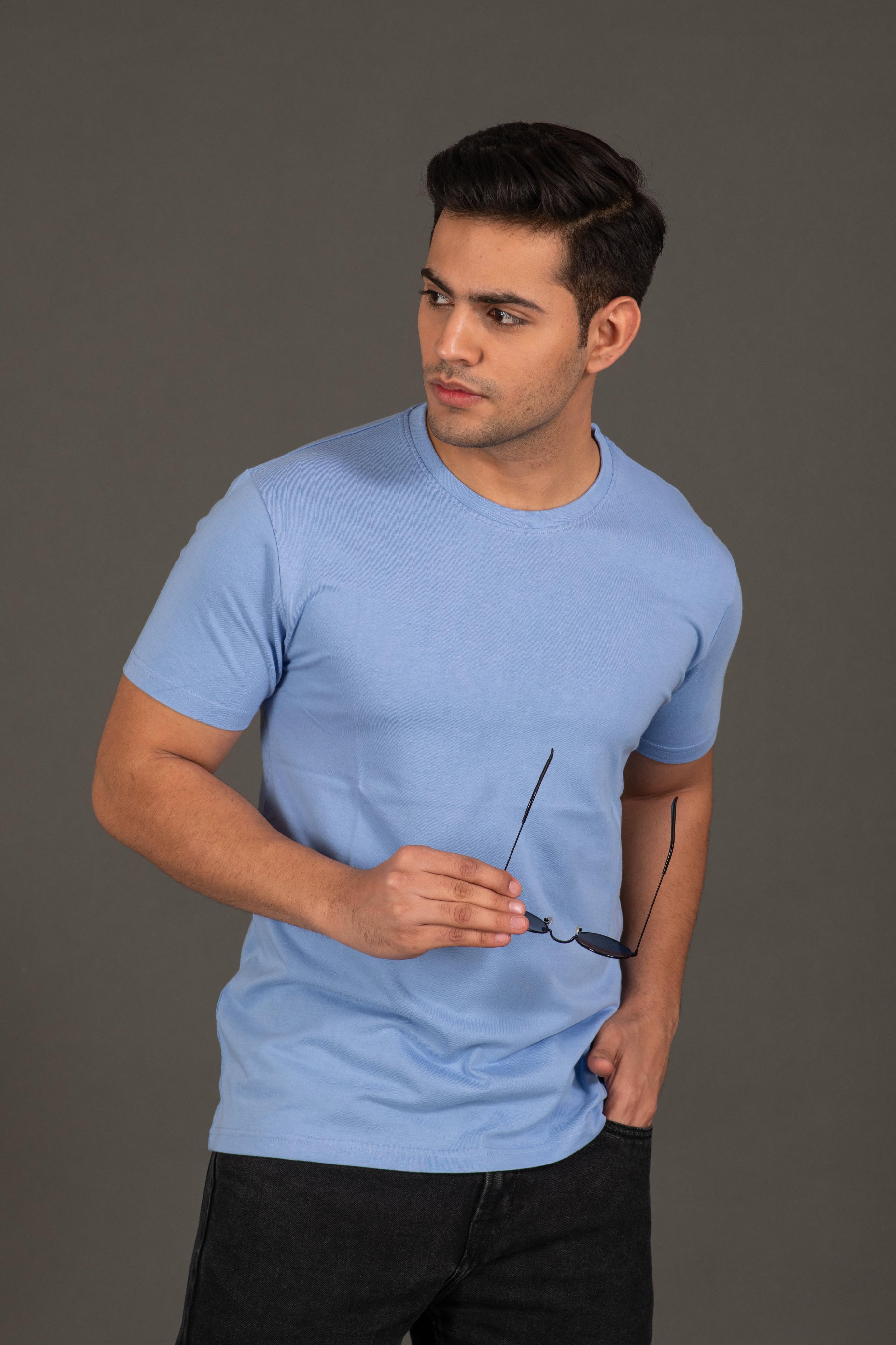 Bambians Men Round Tee-Blue