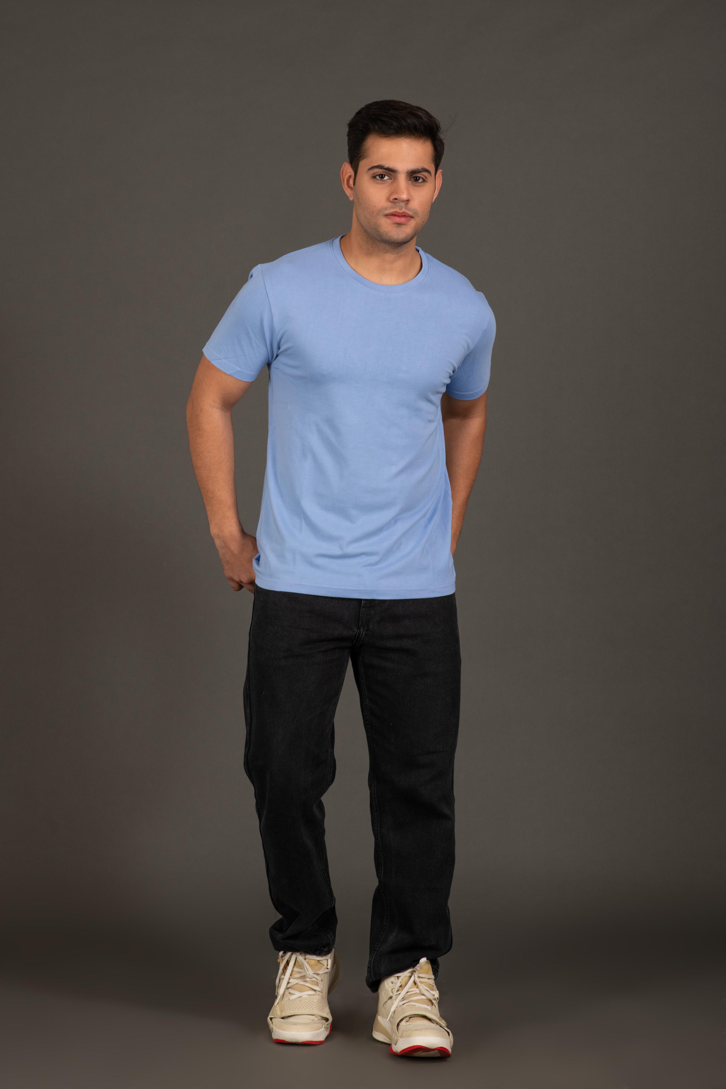 Bambians Men Round Tee-Blue