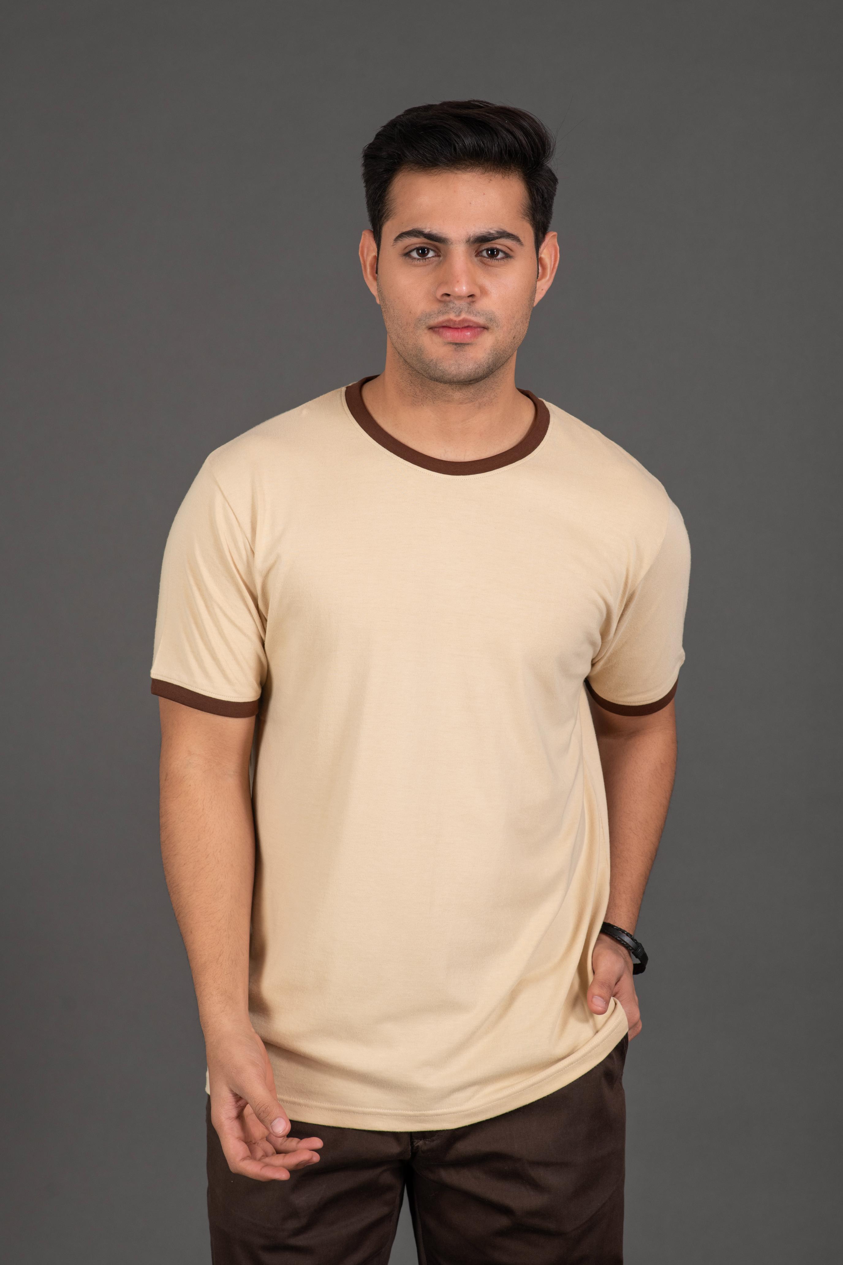 Bambians Men Contrast Tee-Beige