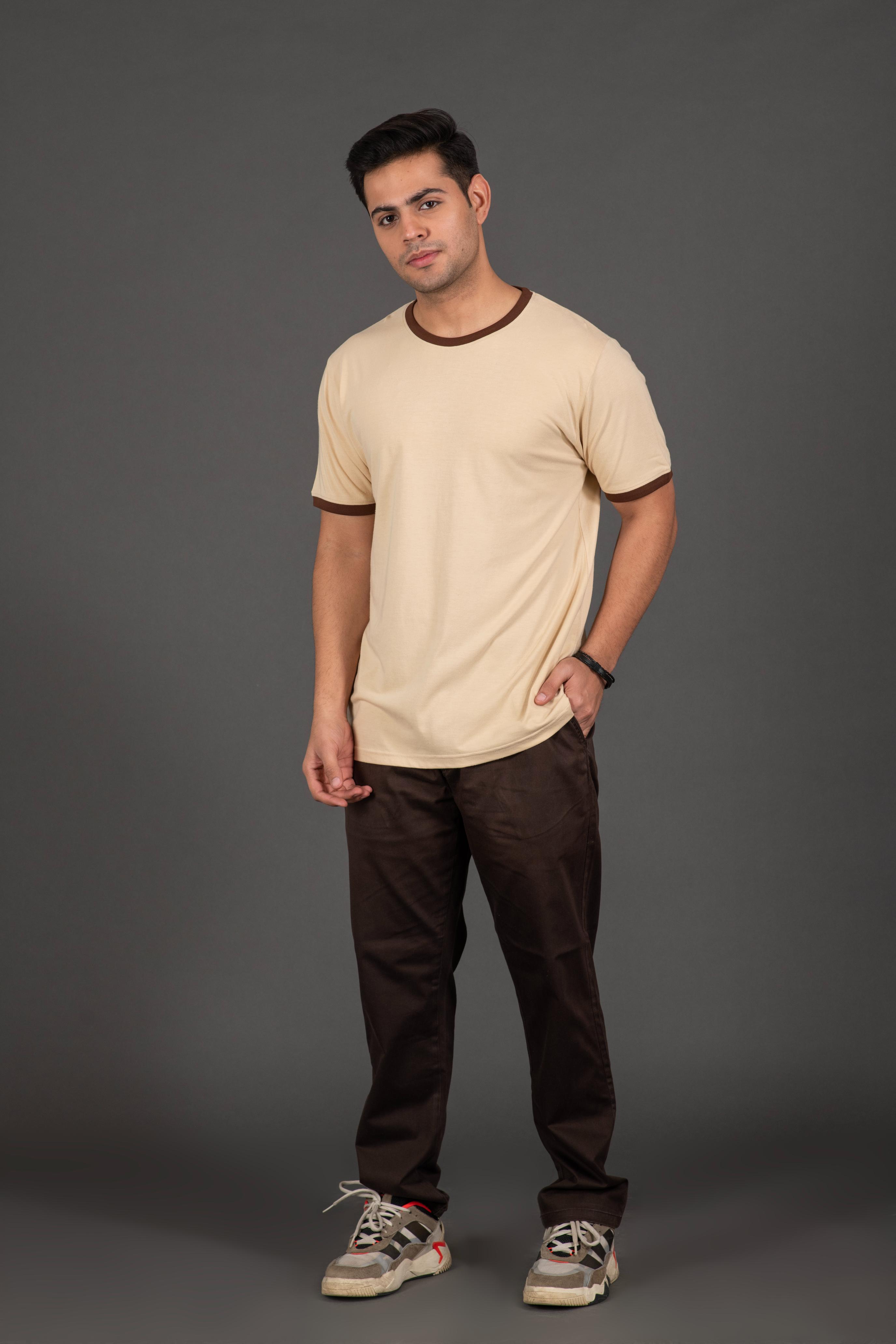 Bambians Men Contrast Tee-Beige