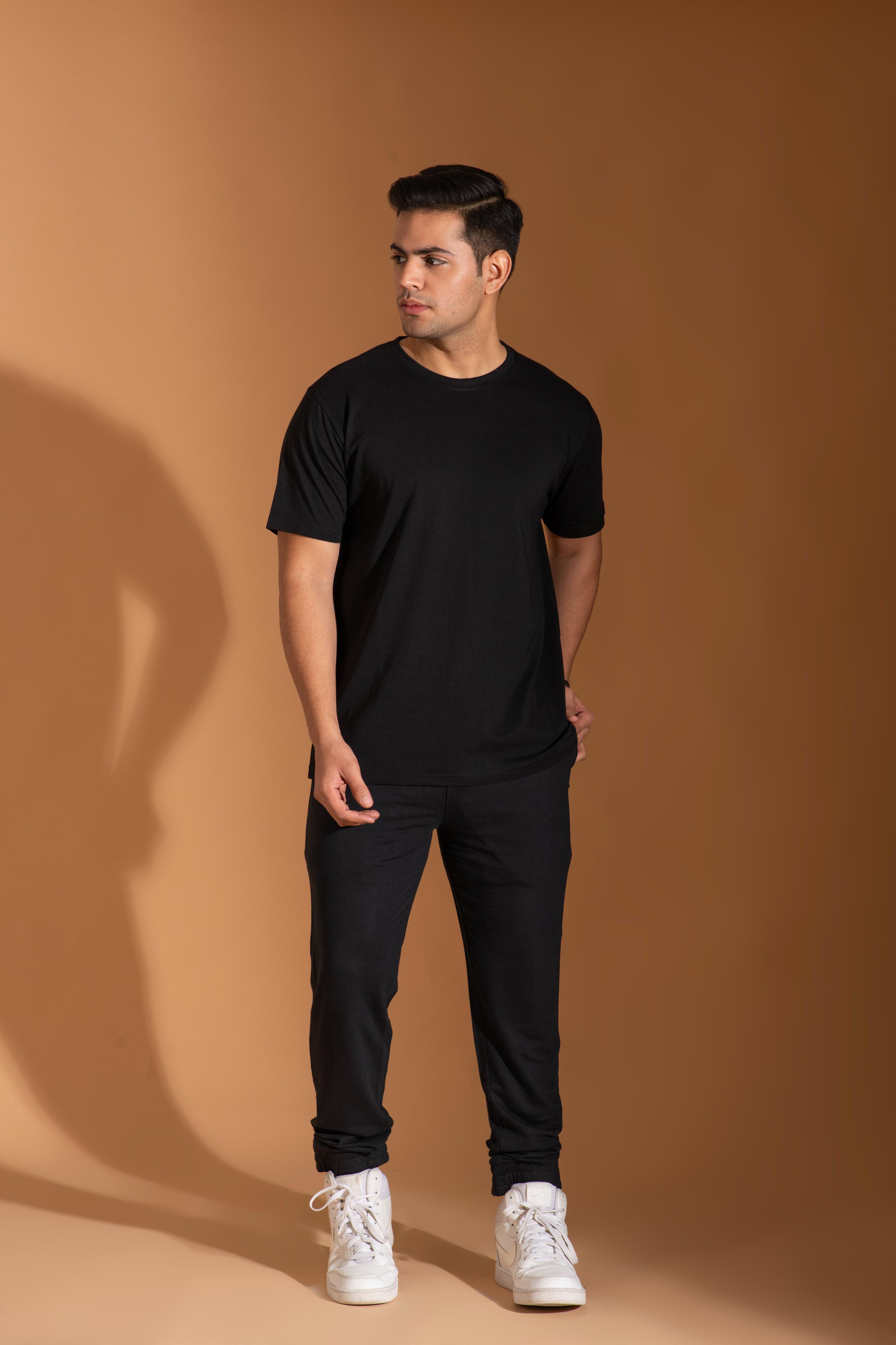 Bambians Men Tracks Co-ords-Black