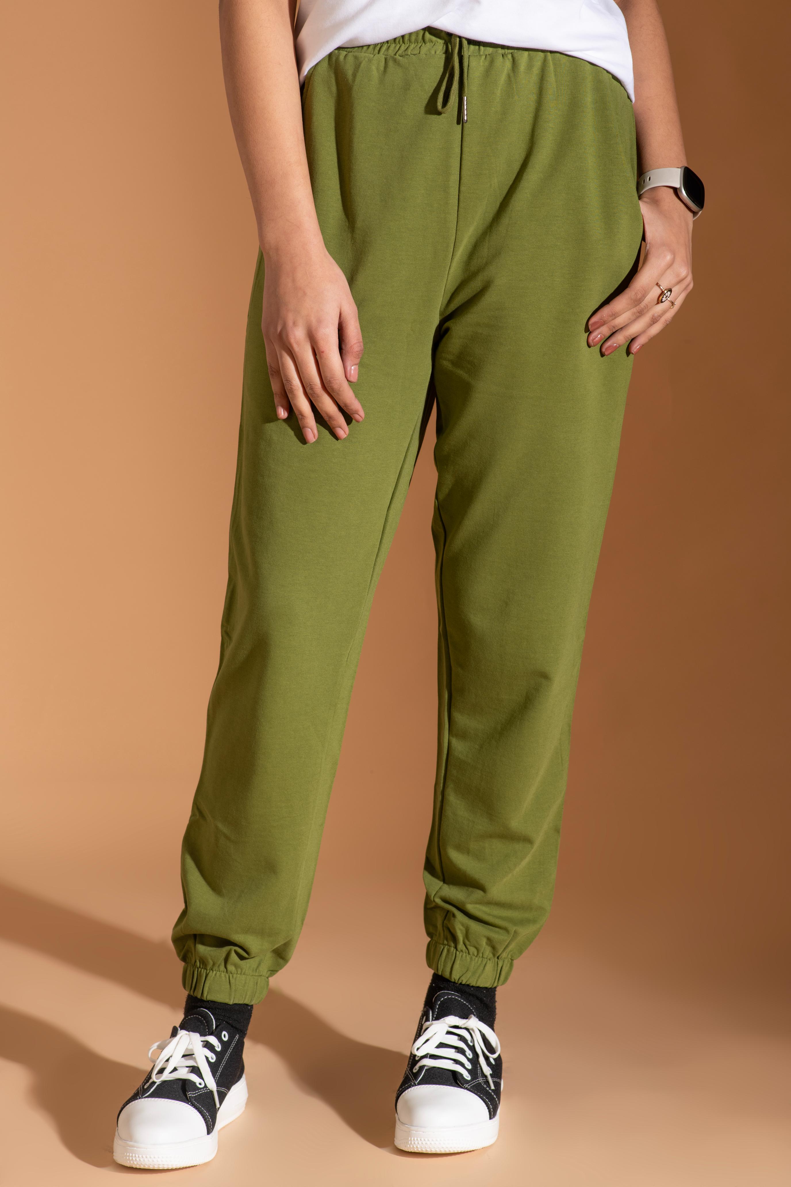 Bambians Women Track Pants-Green