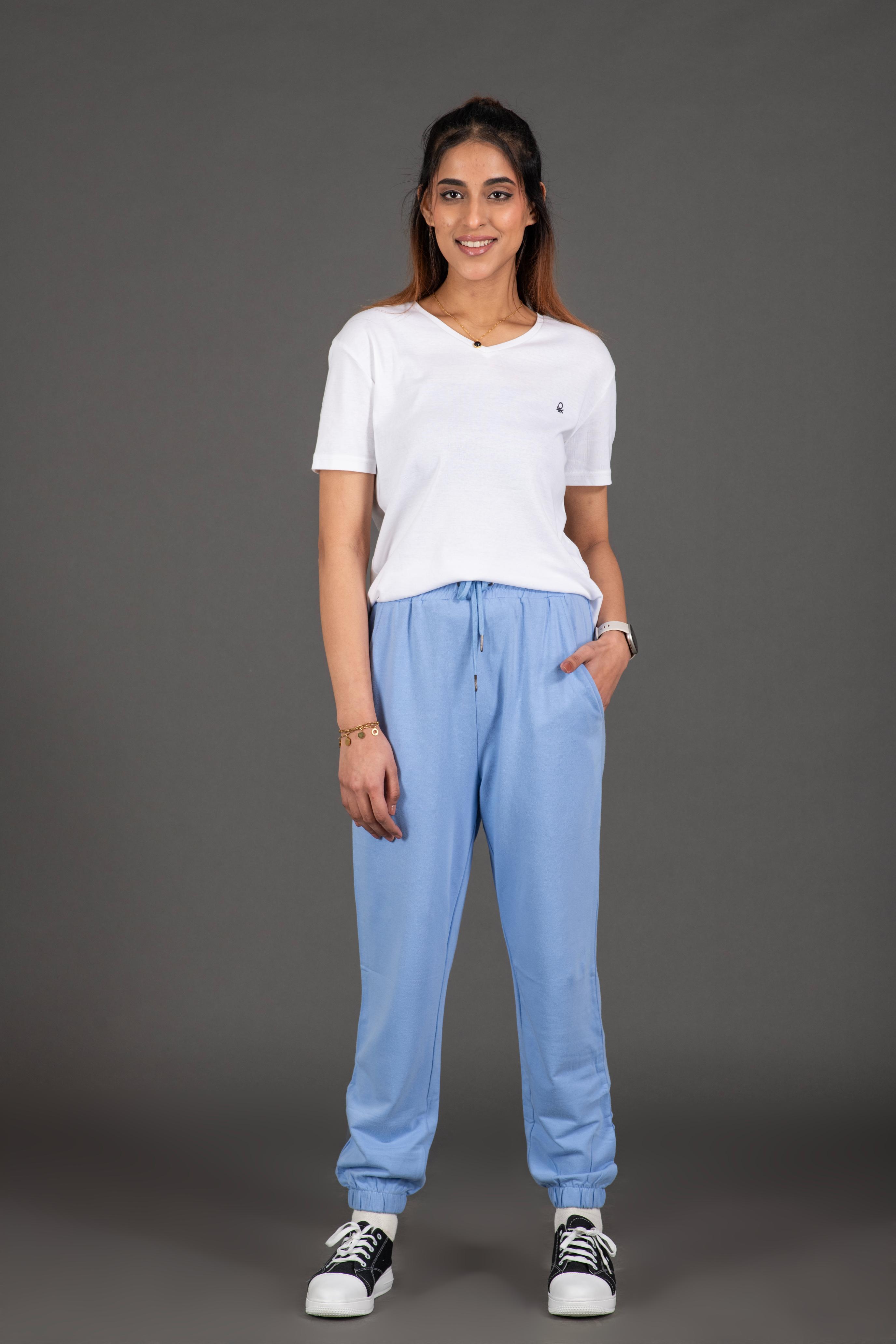 Bambians Women Track Pants-Blue