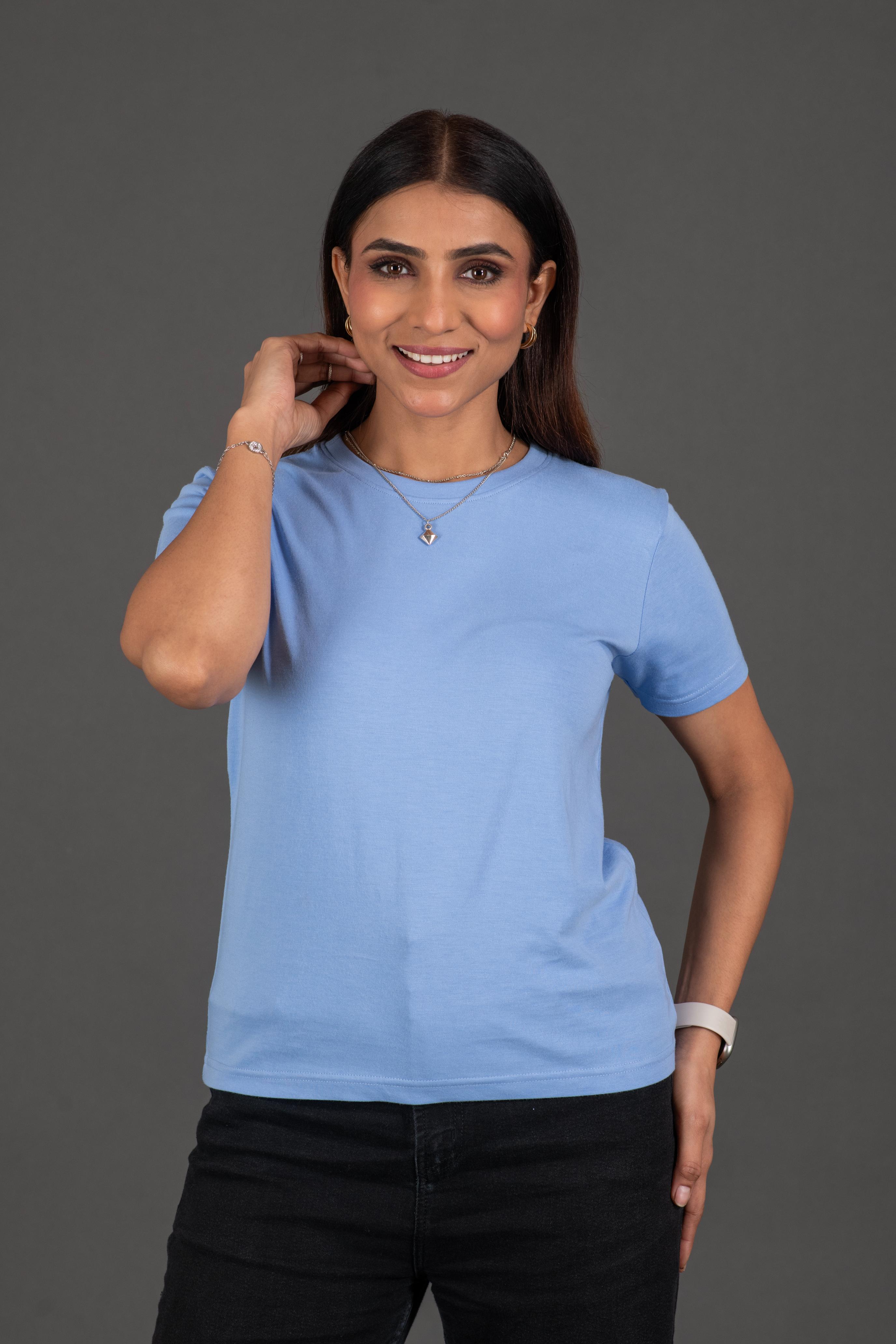 Bambians Women Round Tee-Blue