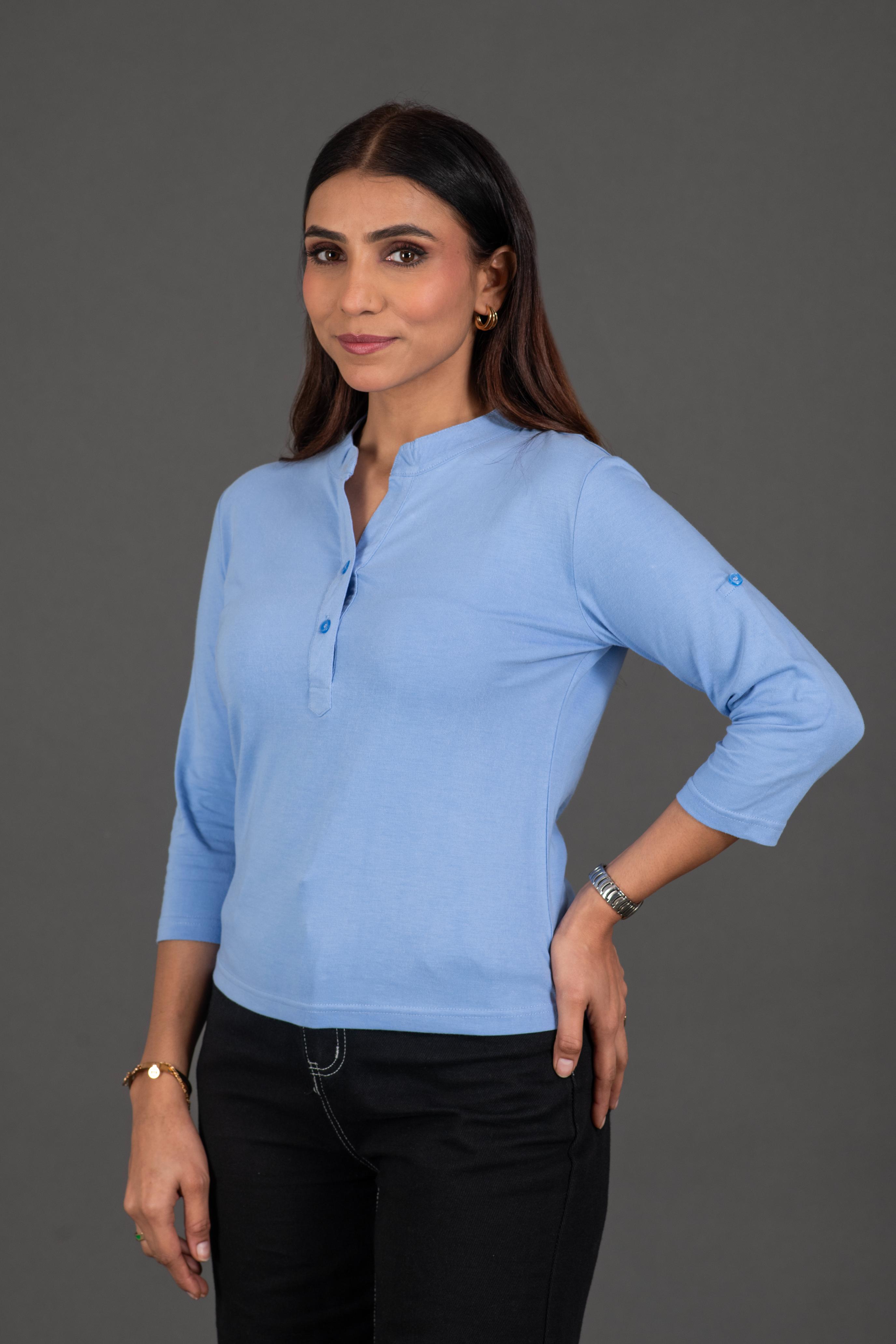 Bambians Women Chic Top-Blue