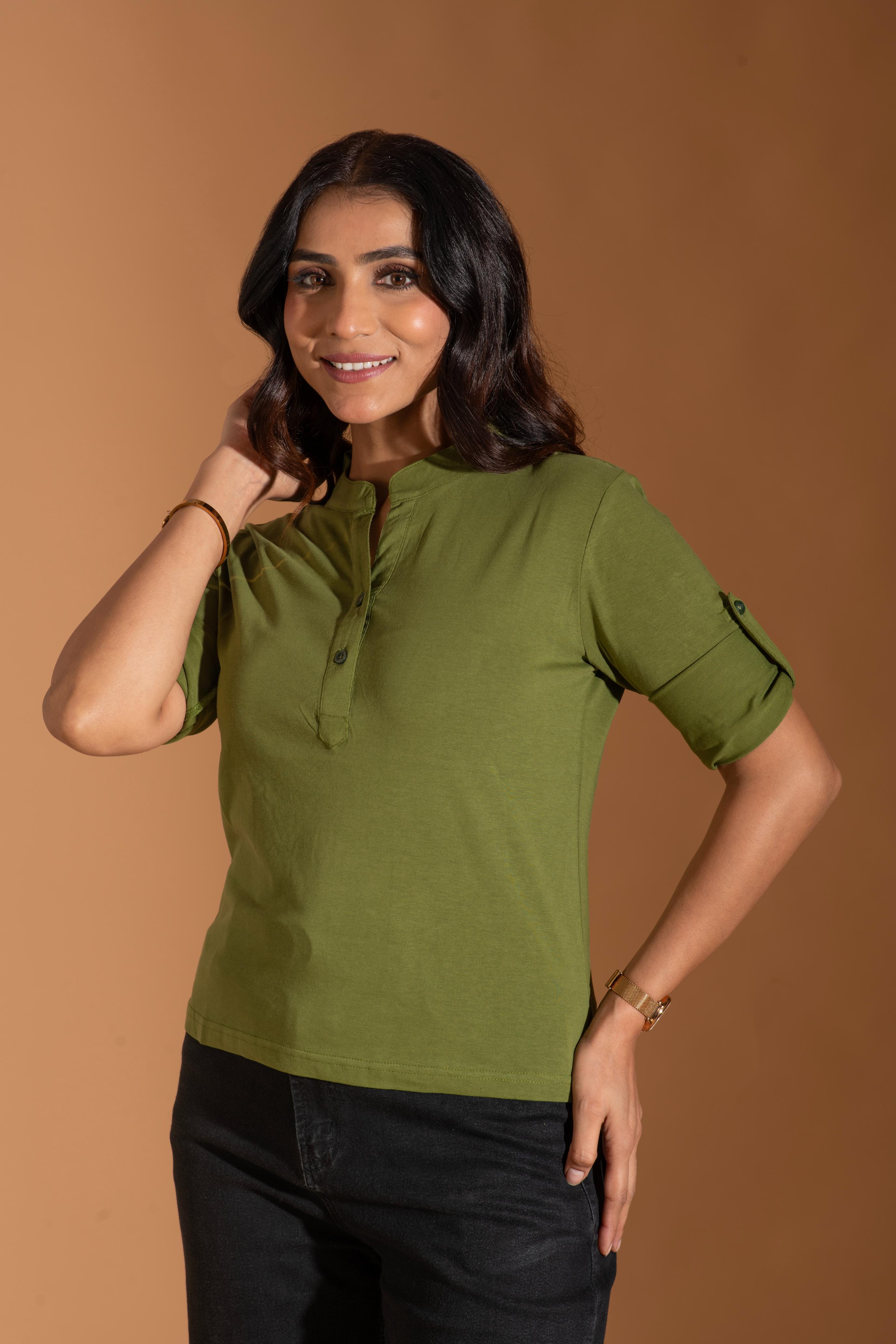 Bambians Women Chic Top-Green