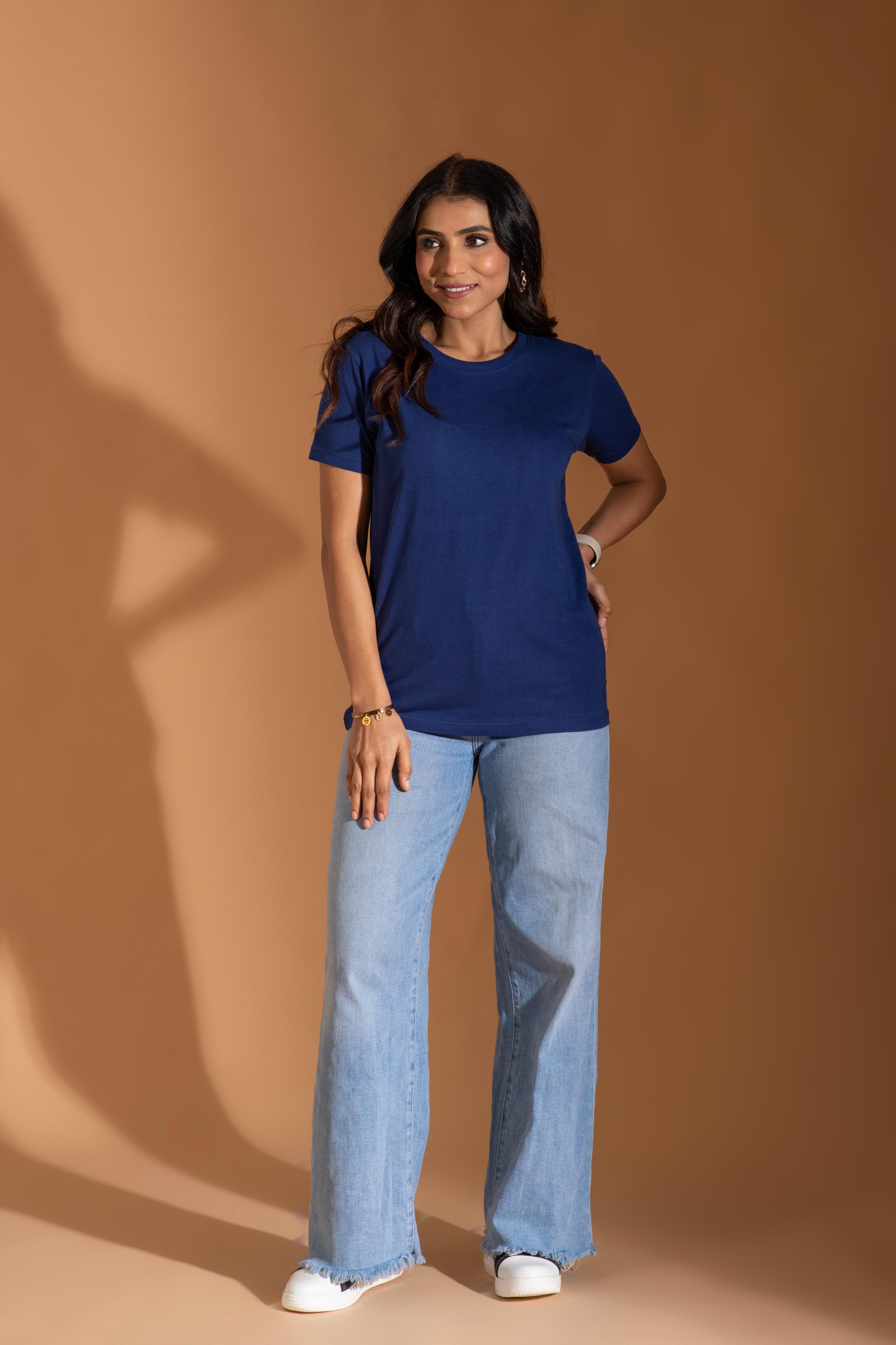 Bambians Women Round Tee-NavyBlue