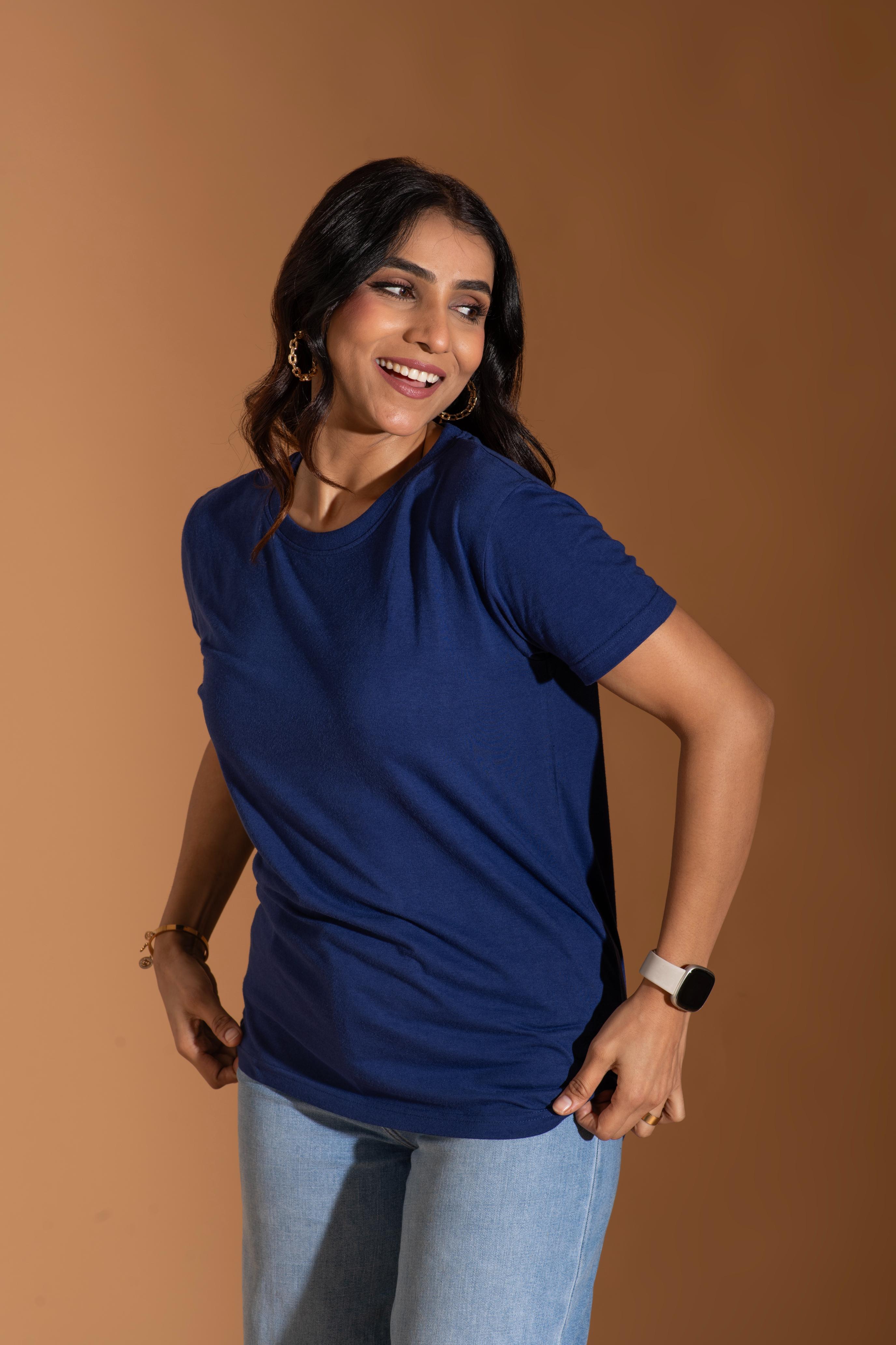 Bambians Women Round Tee-NavyBlue