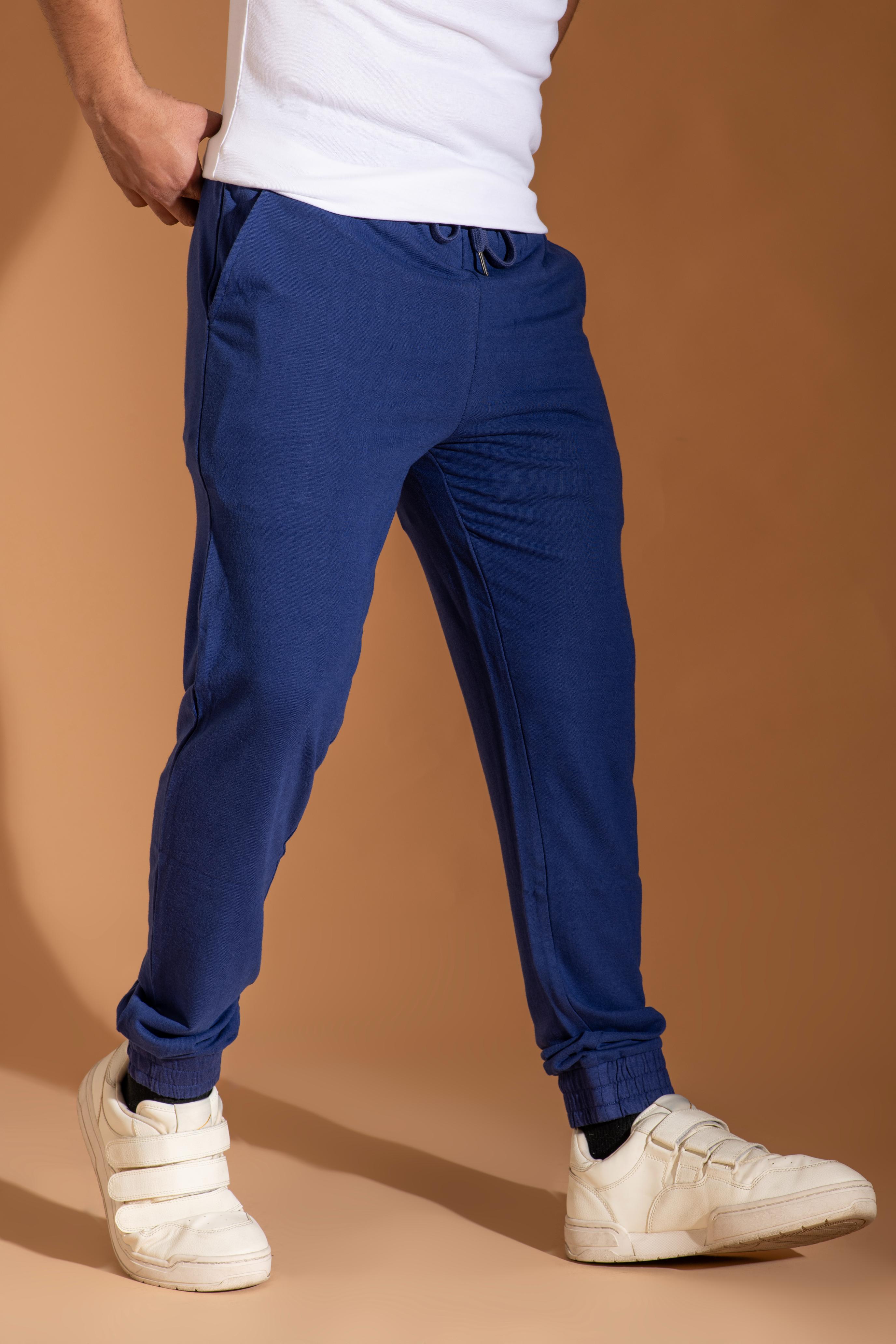 Bambians Men Track Pants-NavyBlue