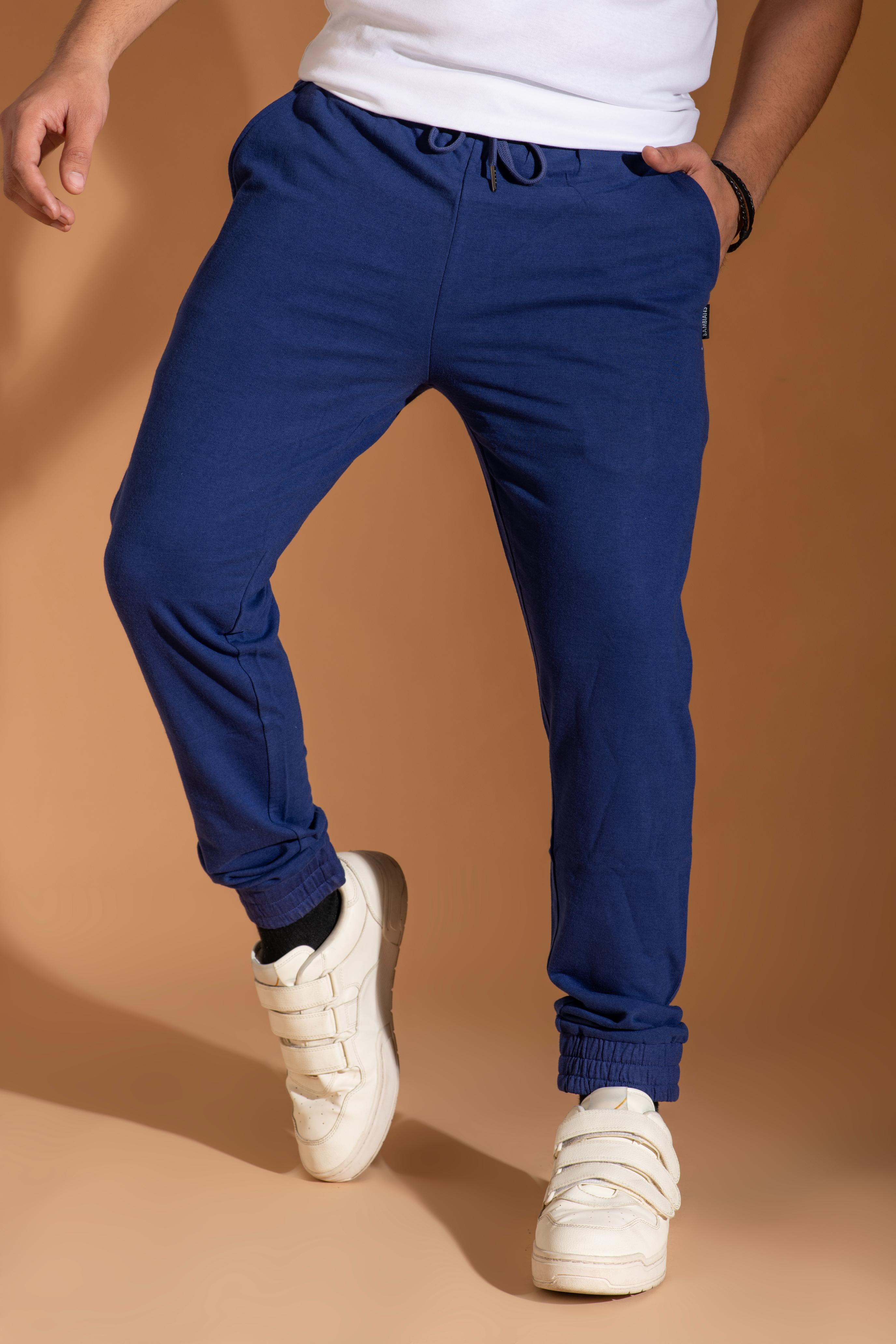 Bambians Men Track Pants-NavyBlue