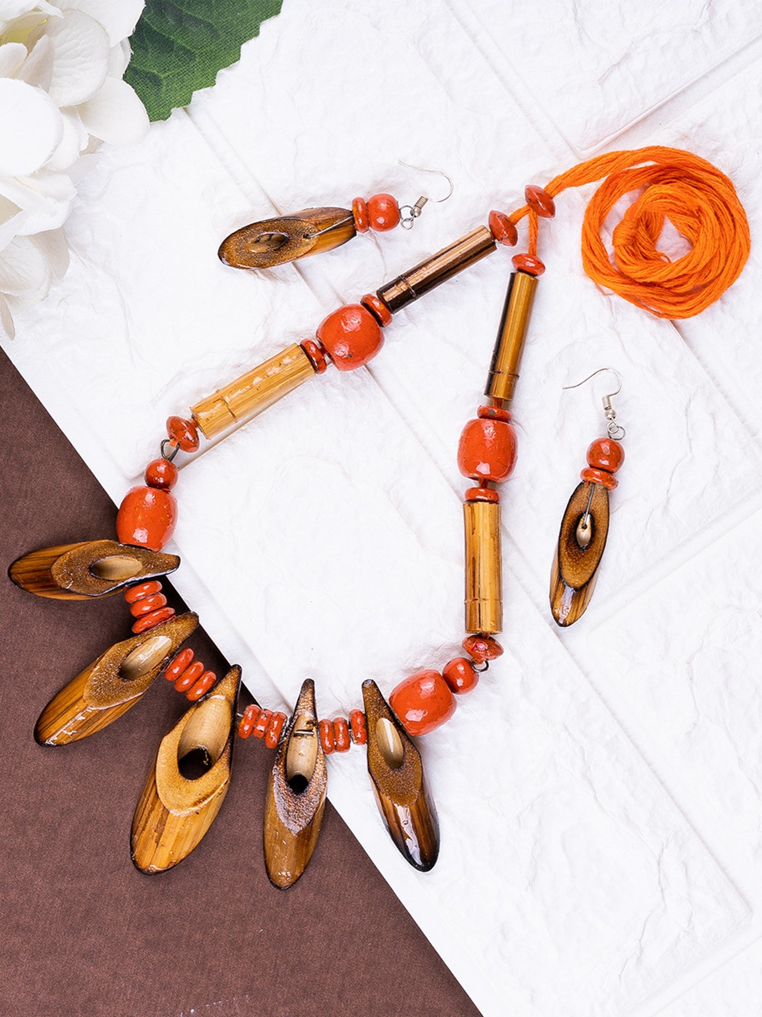 Sowpeace Handcrafted Bamboo Slice Necklace: Traditional Elegance Redefined