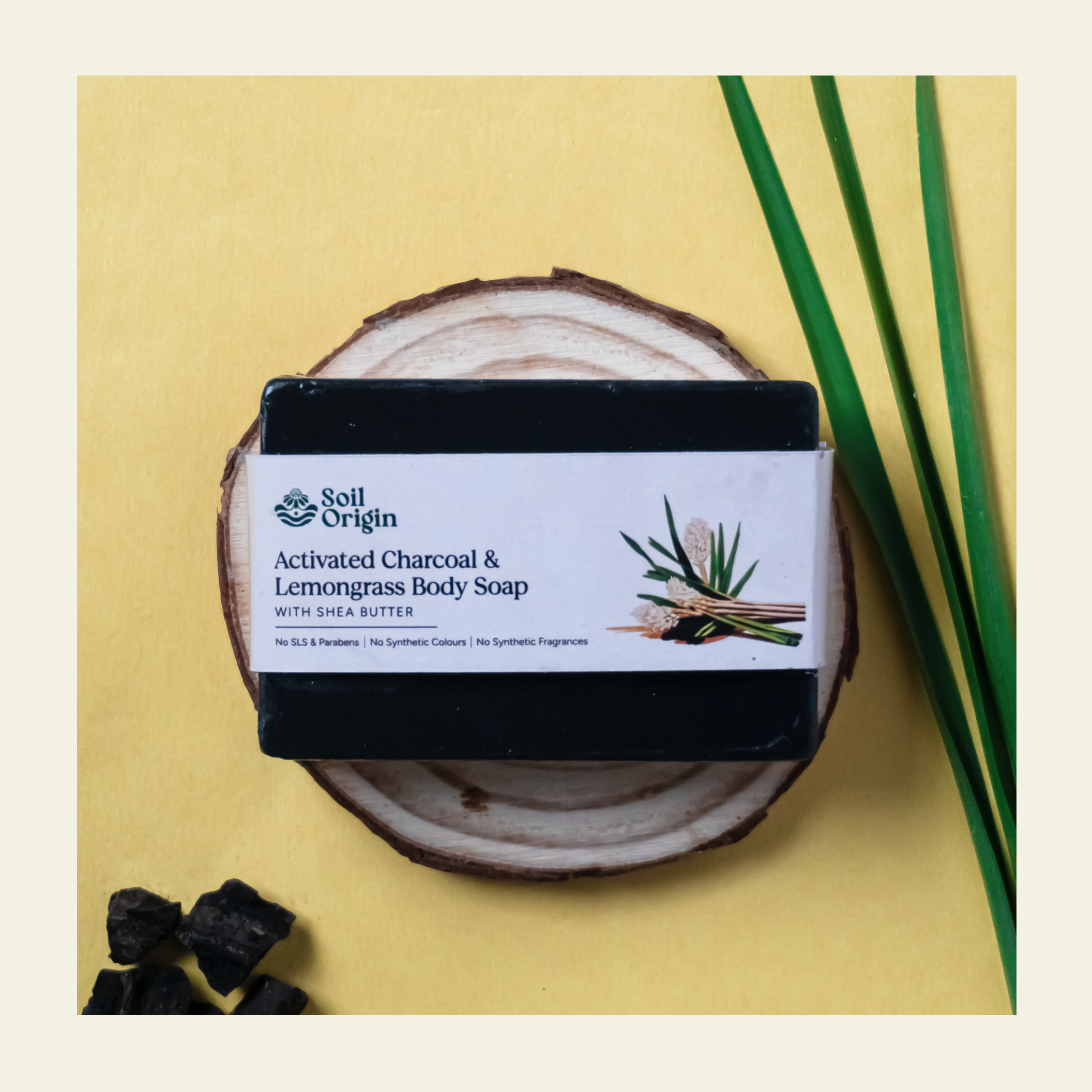 Soil Origin Handmade Body Soap Combo - Green French Clay, Charcoal Lemongrass, Coffee Cinnamon