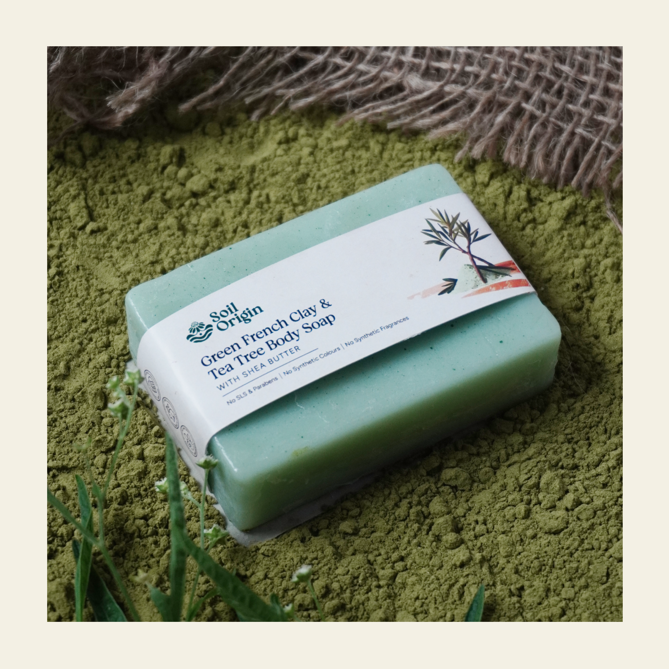 Soil Origin Handmade Body Soap Combo - Green French Clay, Charcoal Lemongrass, Coffee Cinnamon