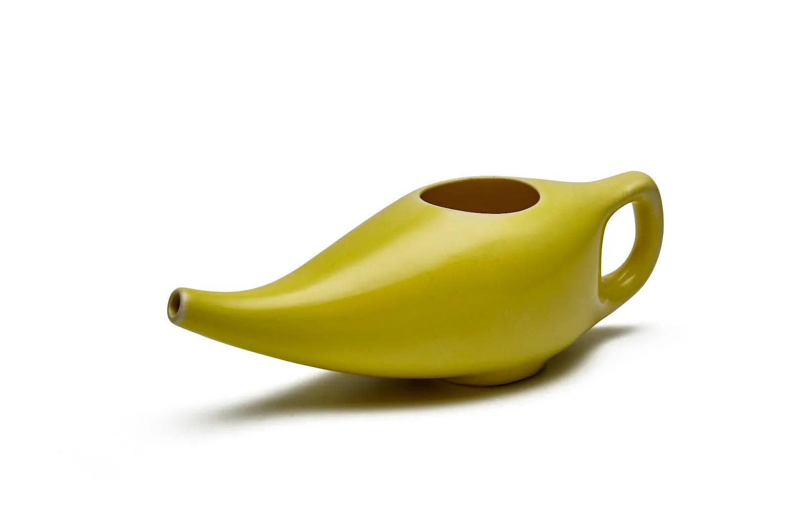 Sarveda Ayurvedic Ceramic Jala Neti Pot for Nasal Cleansing | Lemon Yellow