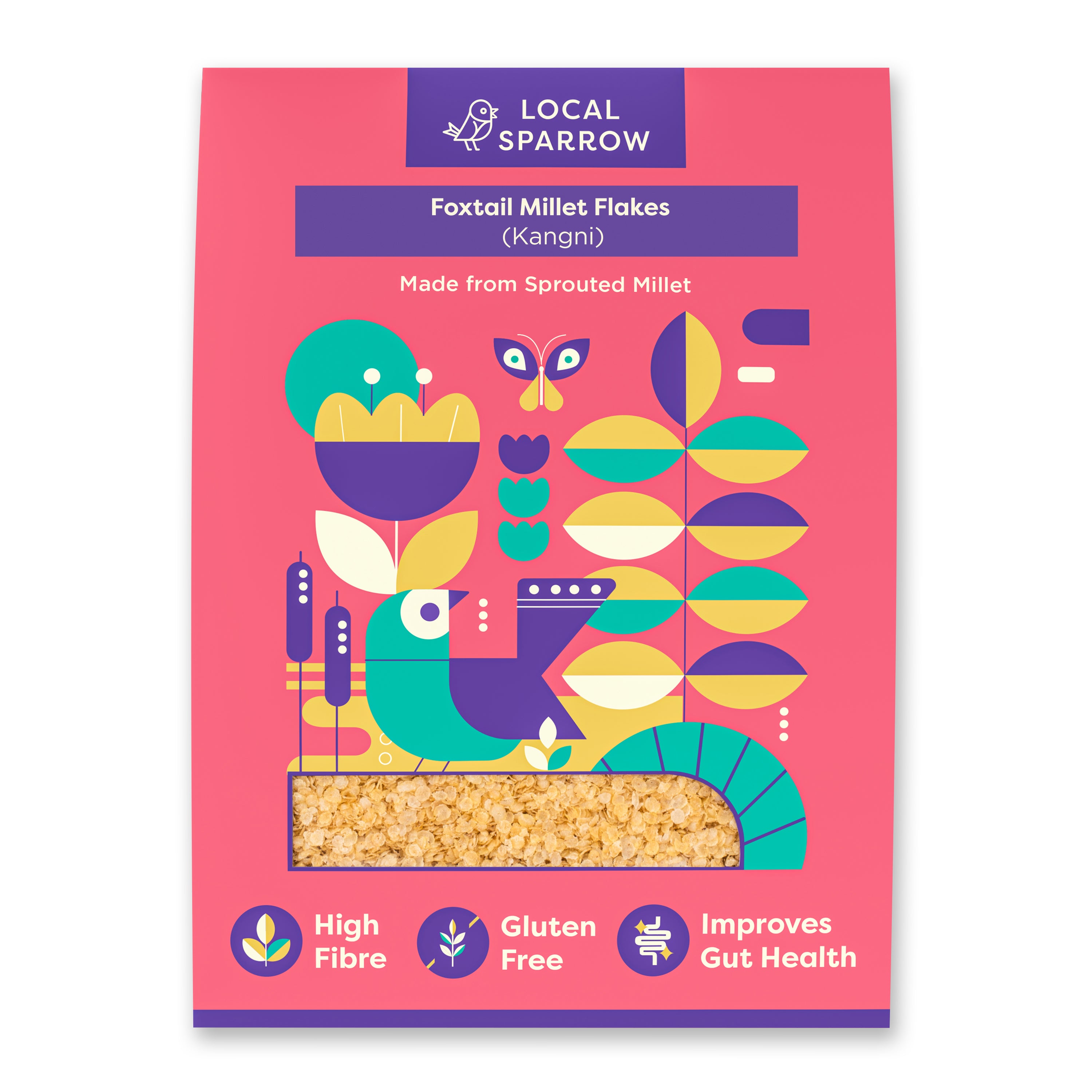 Local Sparrow| Sprouted Foxtail Millet Flakes|Kangni Poha|500g