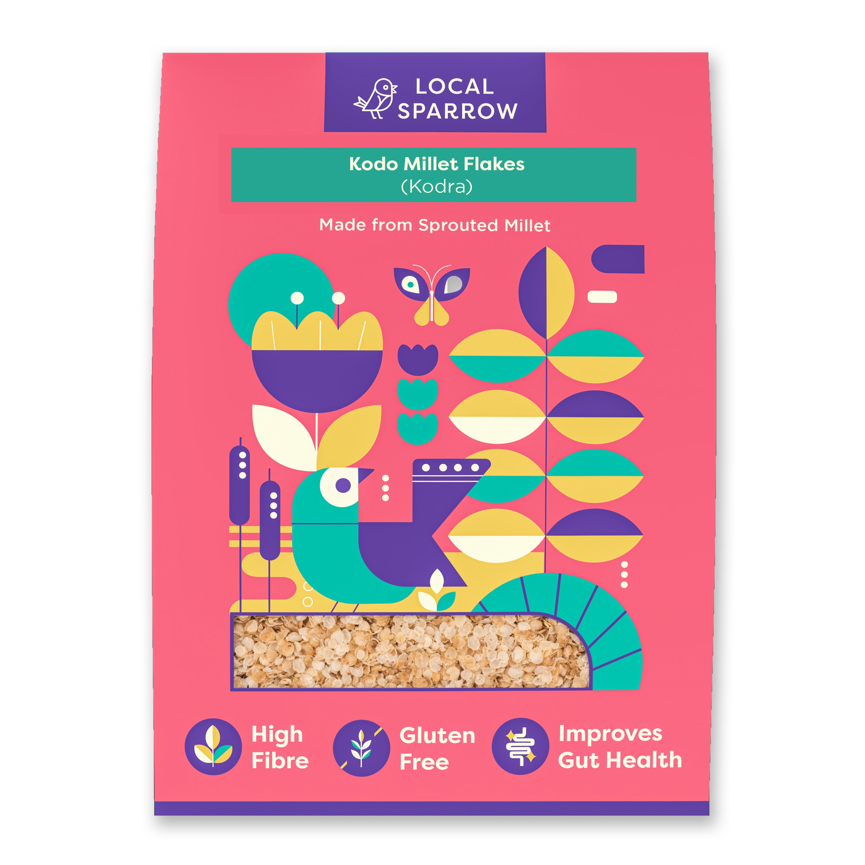 Local Sparrow|Sprouted Kodo Millet Flakes|Kedrav Poha|500g