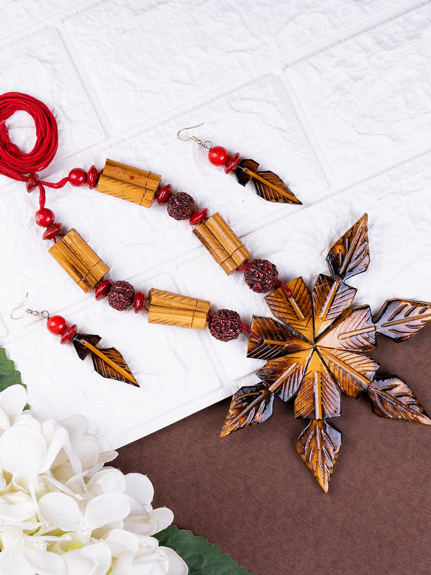 Sowpeace Handcrafted Bamboo Flower Necklace - Trendy Accessory