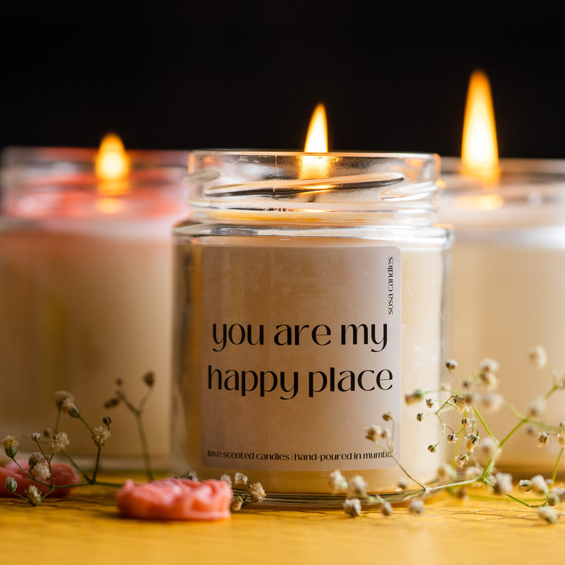 Sosa Candles Happy Place Scented Candles Gift Set | Scented Candles For Home Decor | Scented Candles For Home Decoration| Scented Candles For Bedroom | Gift Set