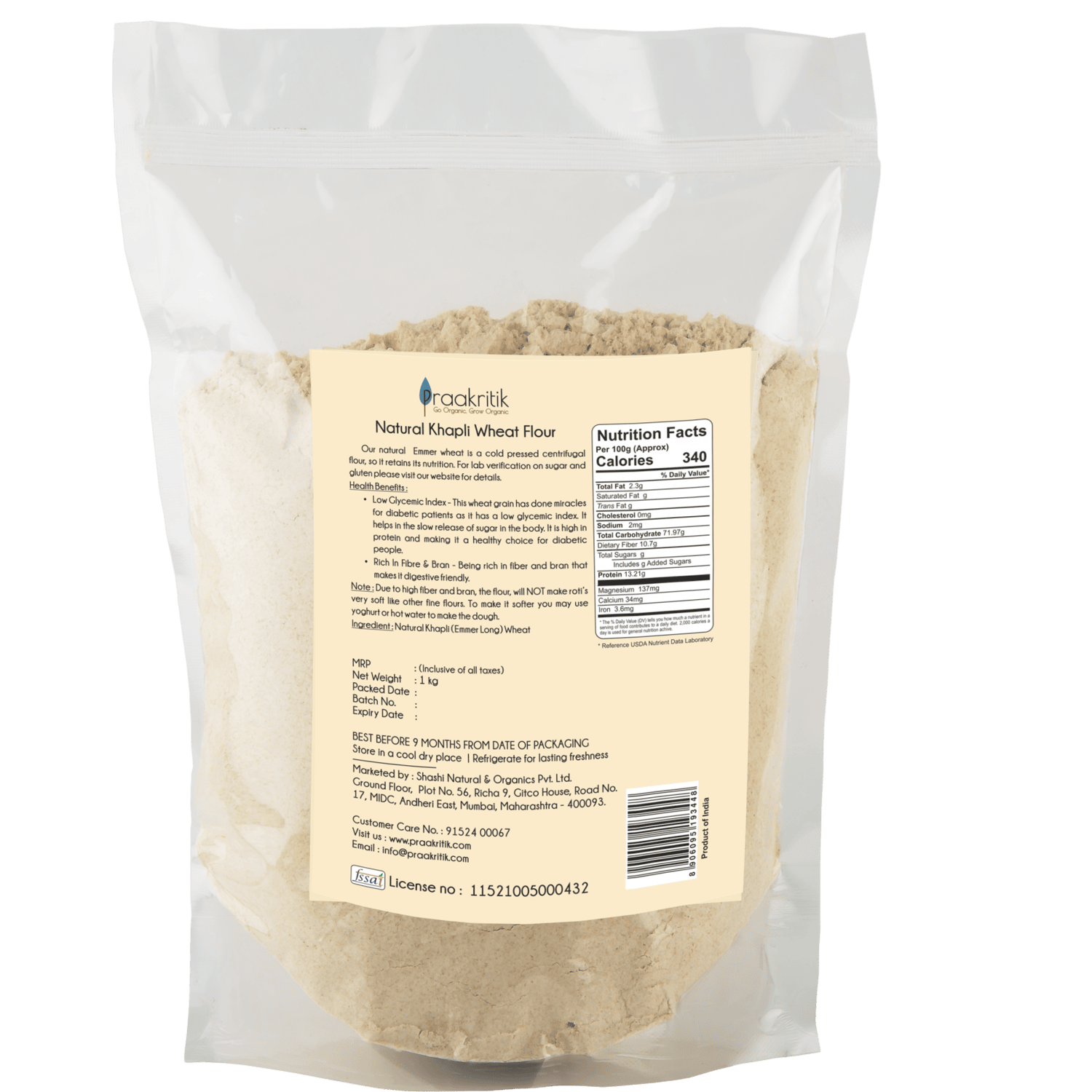 Praakritik Natural Khapli Wheat Atta