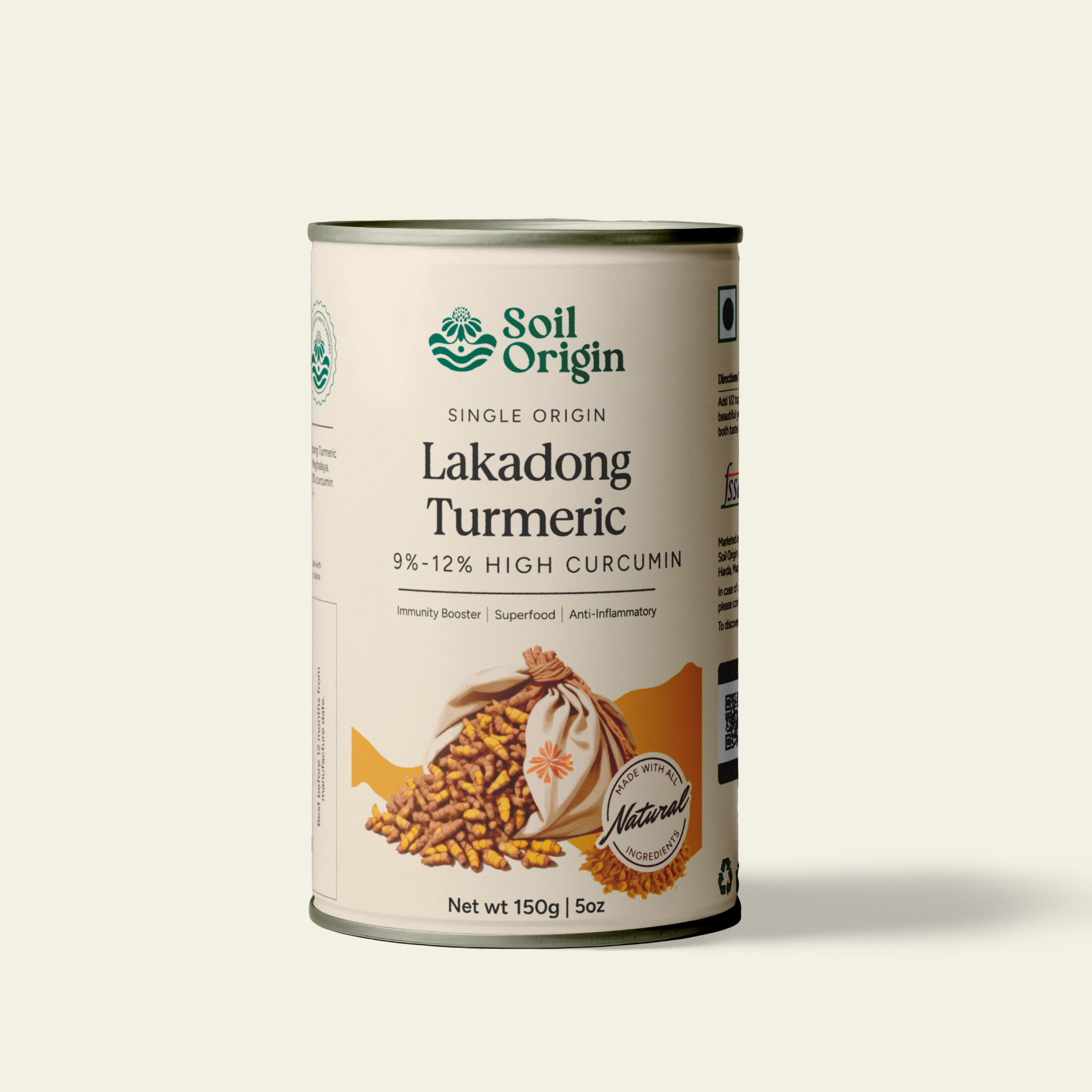 Soil Origin Lakadong Turmeric - 150 Gm