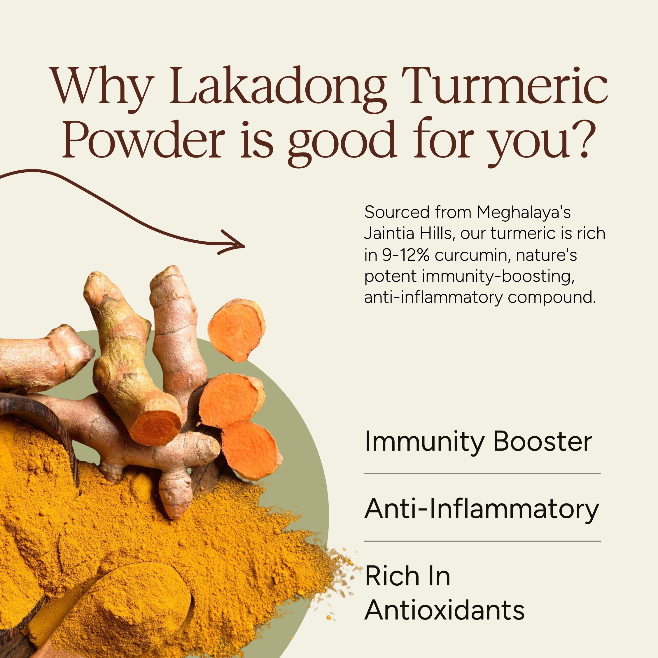 Soil Origin Lakadong Turmeric - 150 Gm