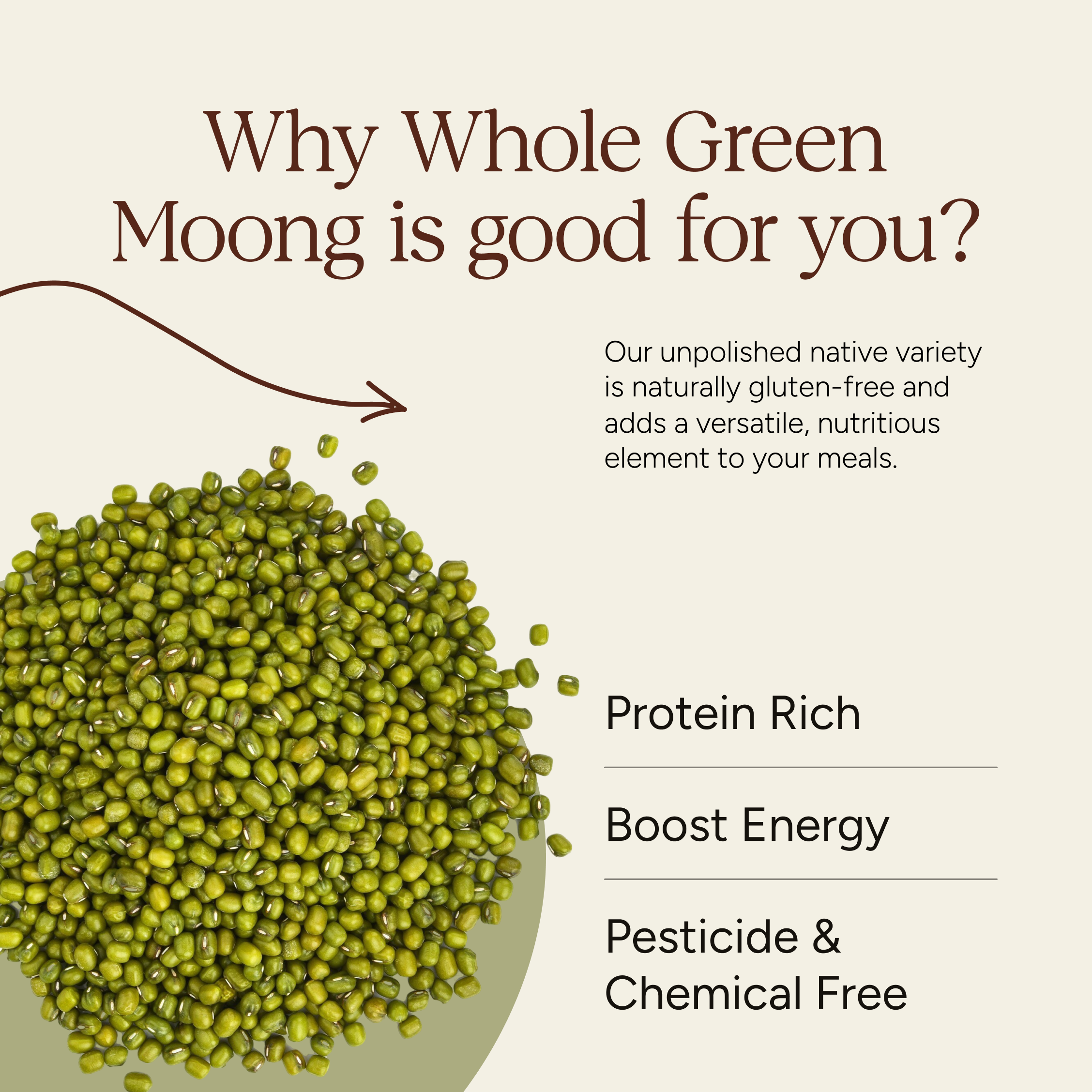 Soil Origin Whole Green Gram (Moong) - 500 Gm