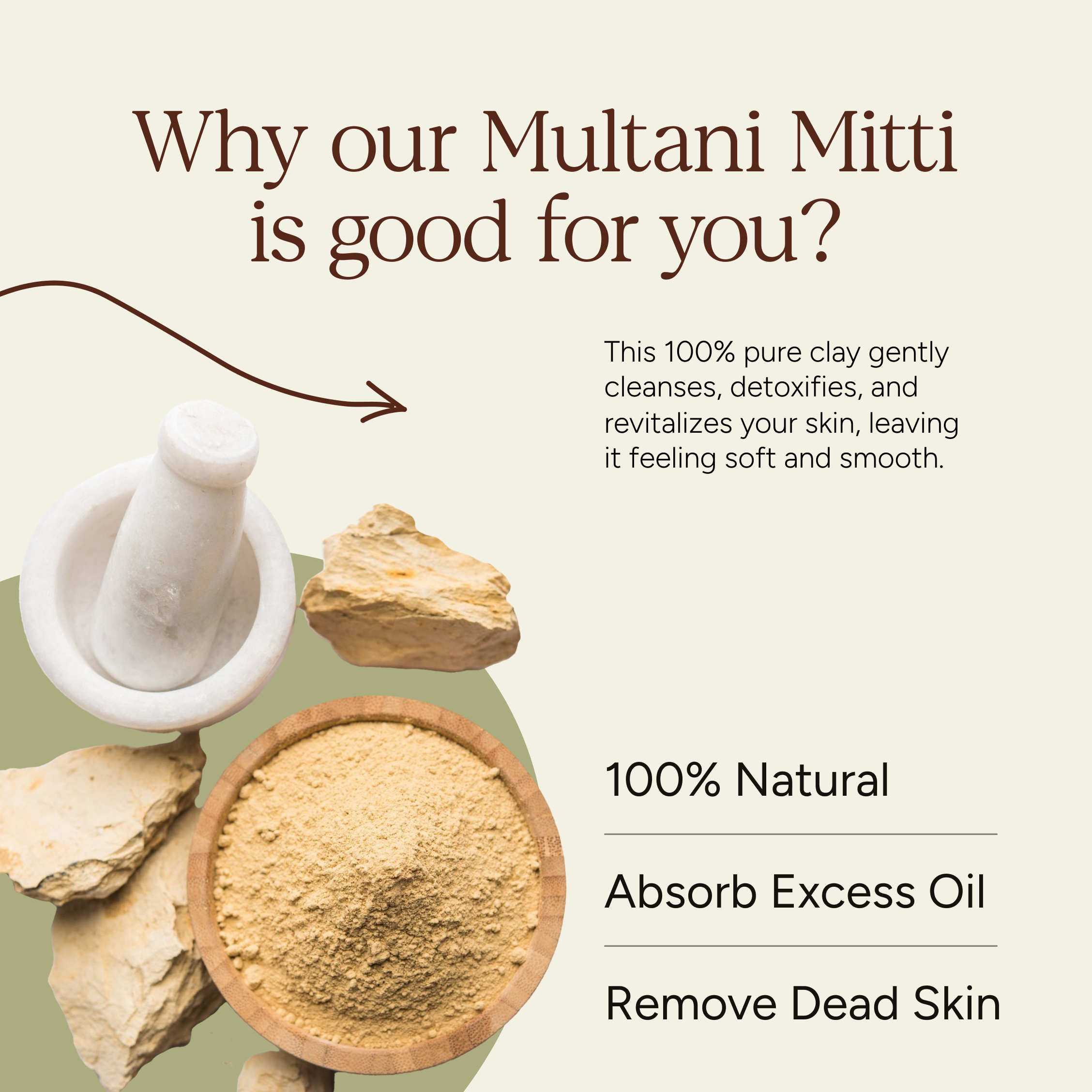 Soil Origin Multani Mitti Powder (Earth Fuller) - 100 Gm