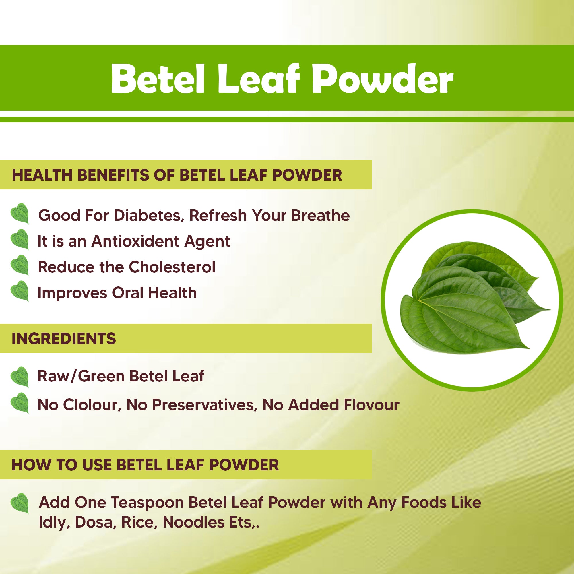 Simply Earth Organic Betel Leaf Powder - 100 GM