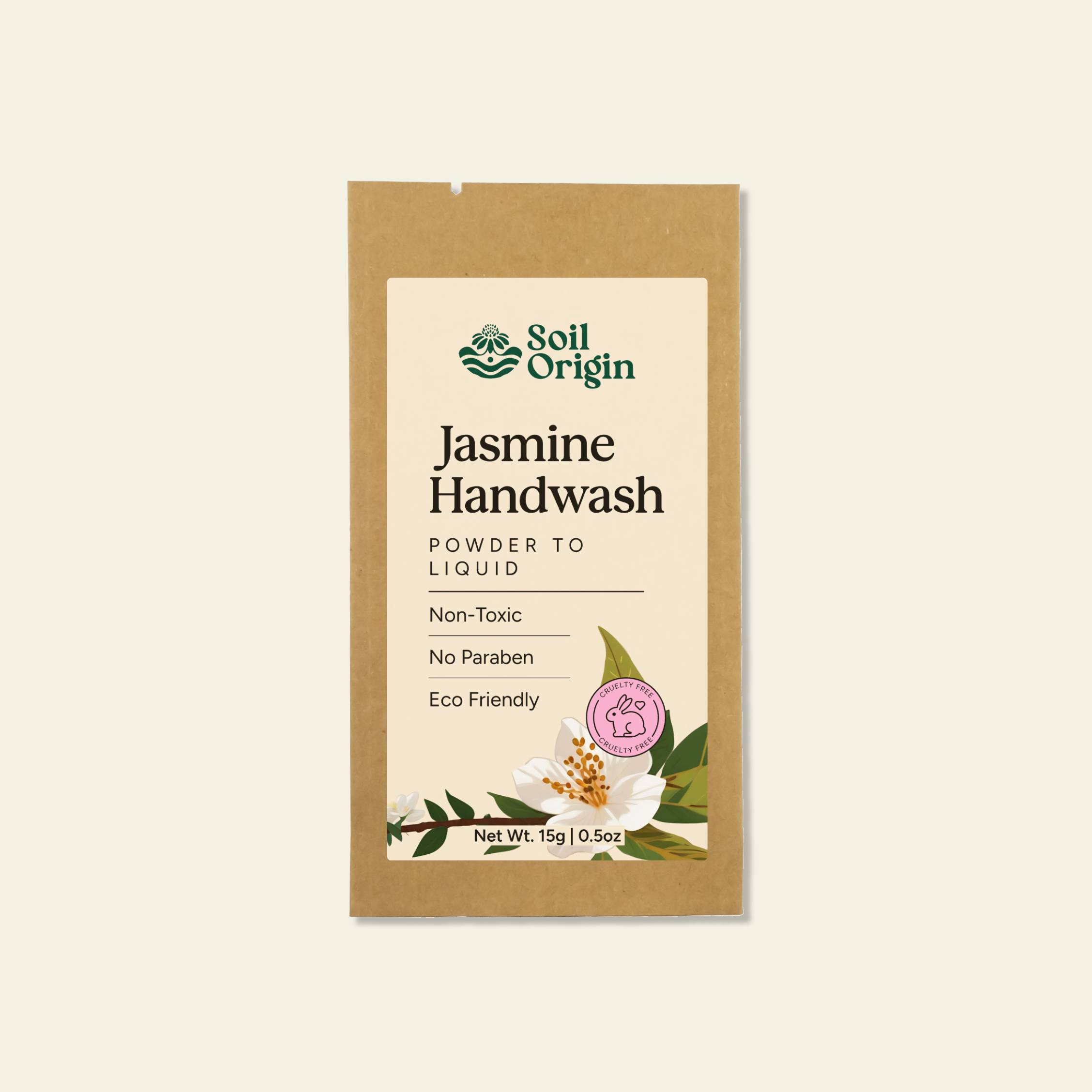 Soil Origin Powder to Liquid Handwash (Jasmine), Toxic Free, Makes 250 Ml