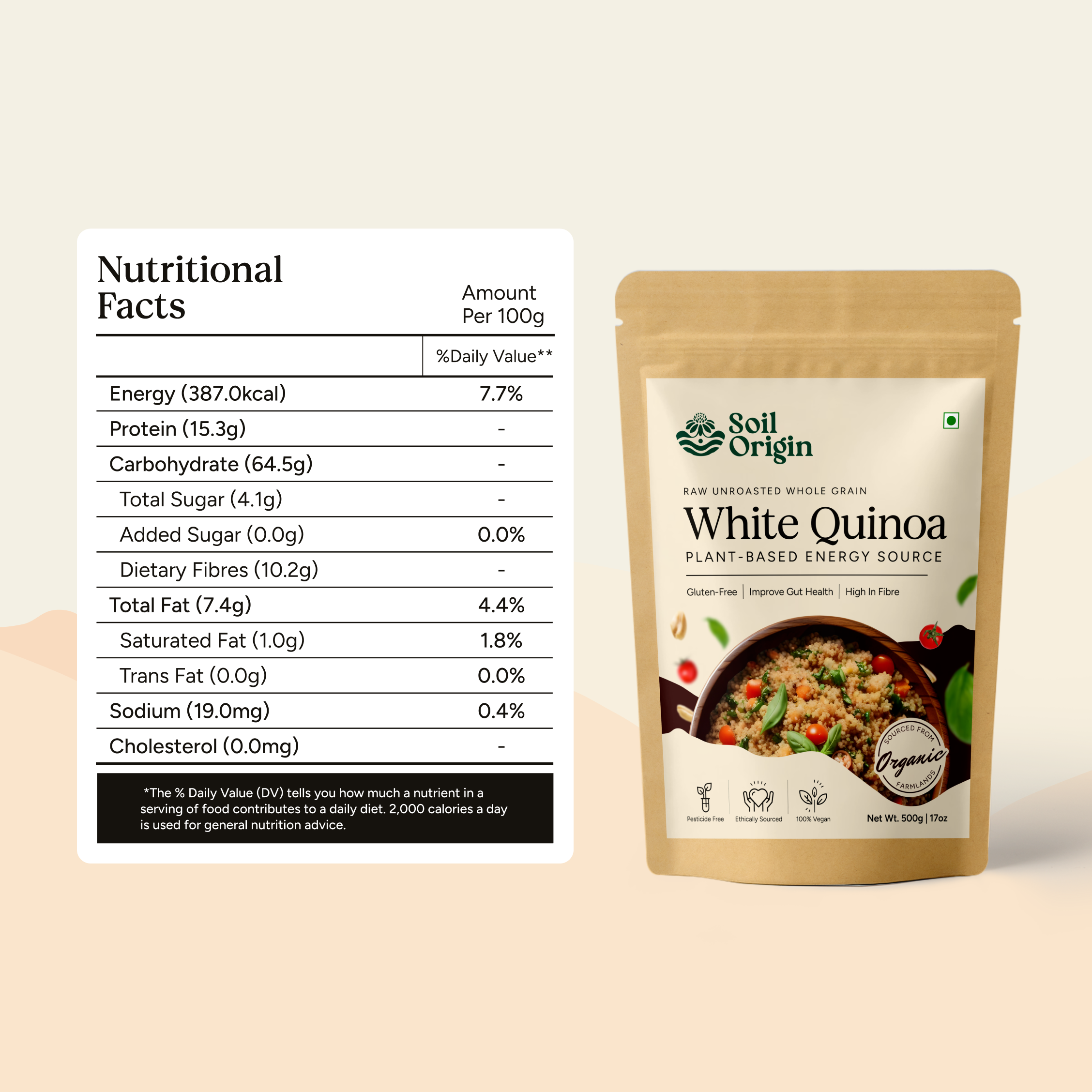 Soil Origin Quinoa Whole - 500 Gm