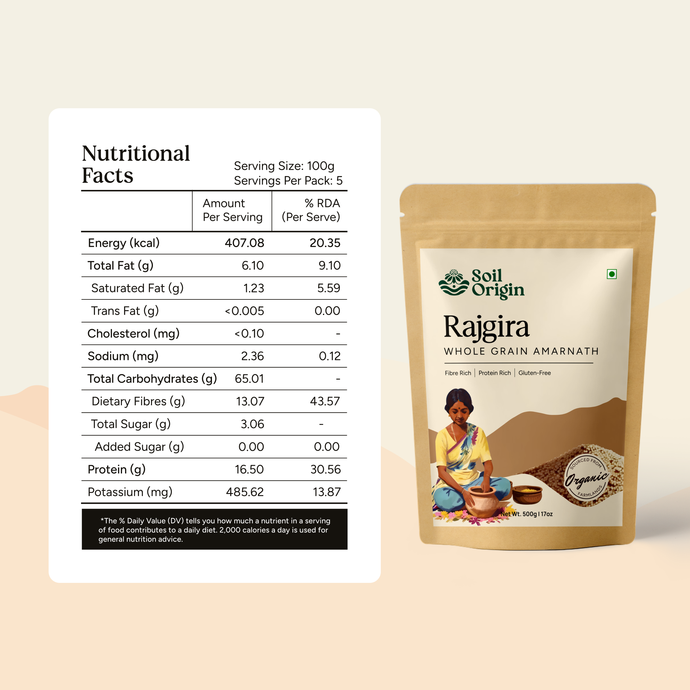 Soil Origin Rajgira Whole (Amaranth) - 500 Gm