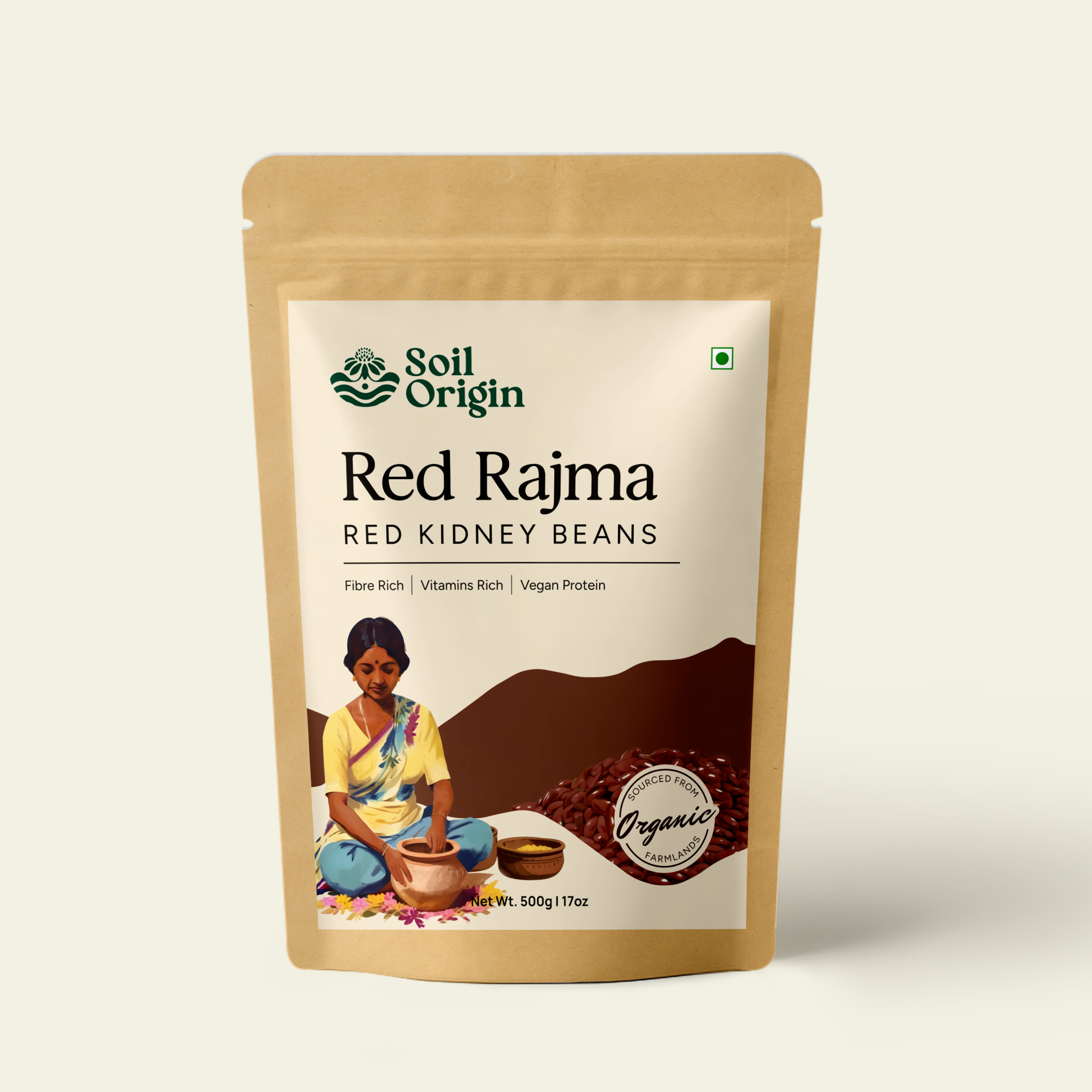 Soil Origin Red Rajma (Kidney Beans) - 500 Gm