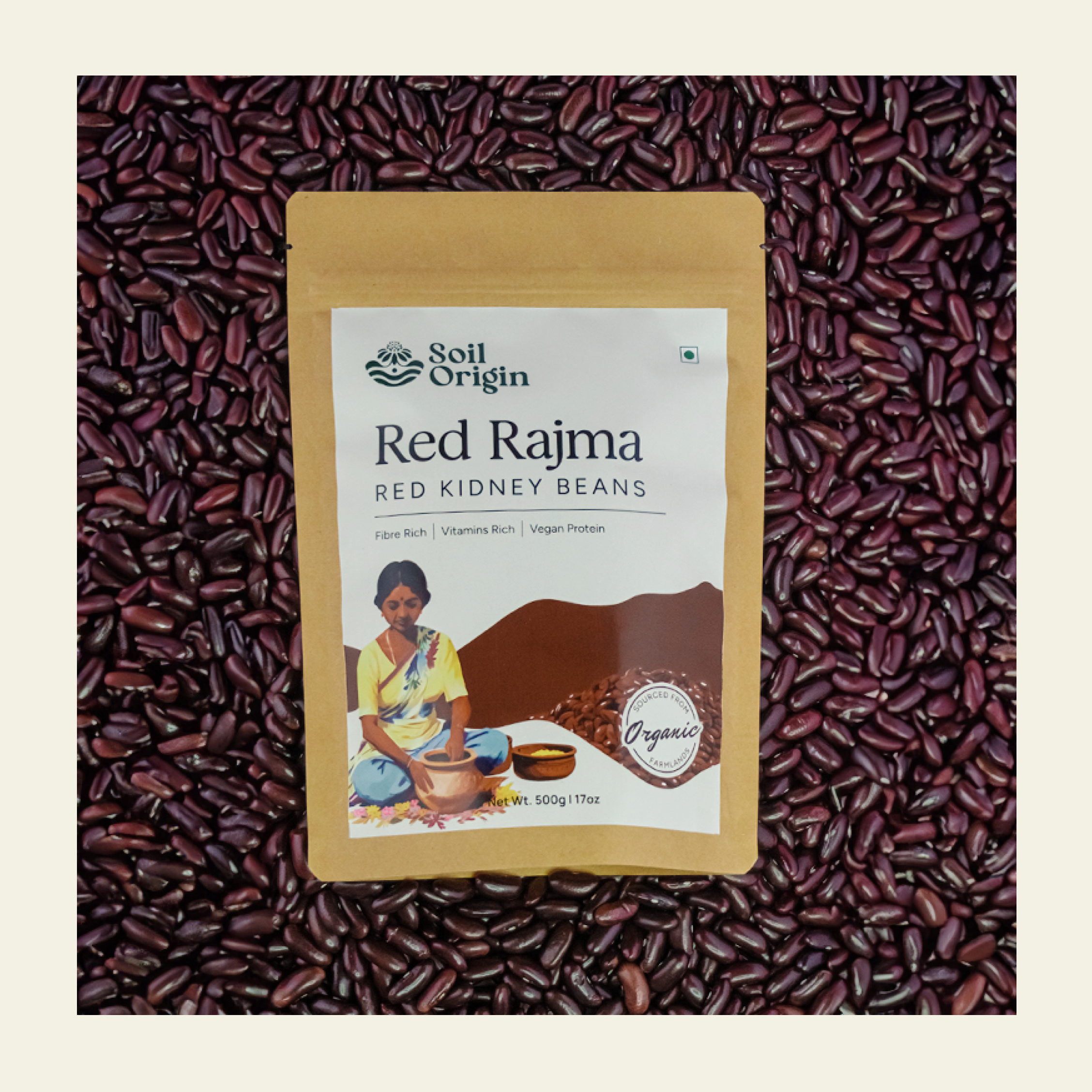 Soil Origin Red Rajma (Kidney Beans) - 500 Gm