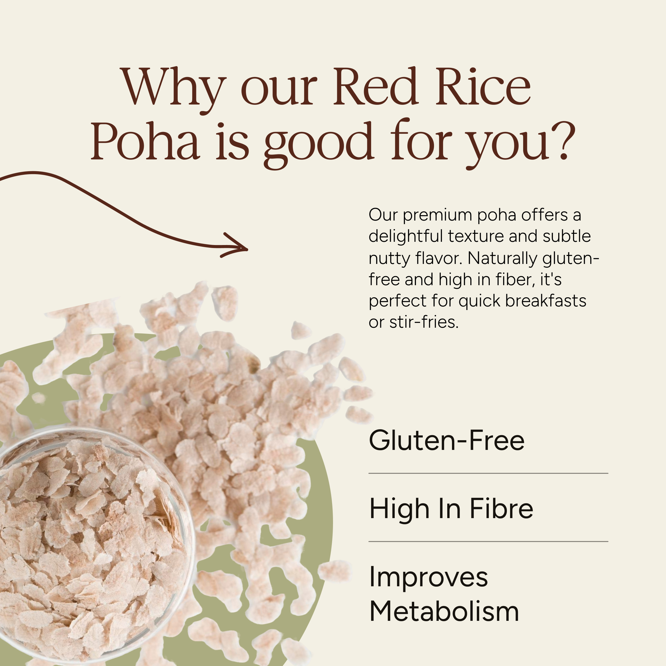 Soil Origin Red Rice Poha (Flakes) - 500 Gm