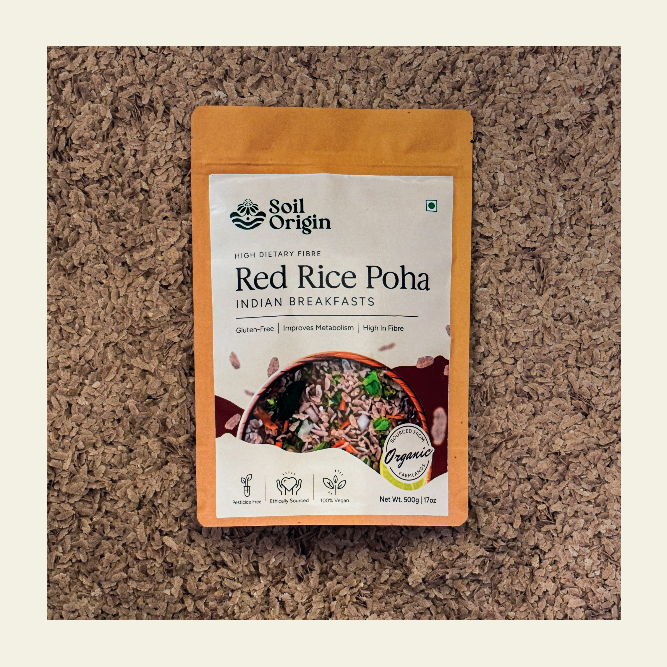 Soil Origin Red Rice Poha (Flakes) - 500 Gm