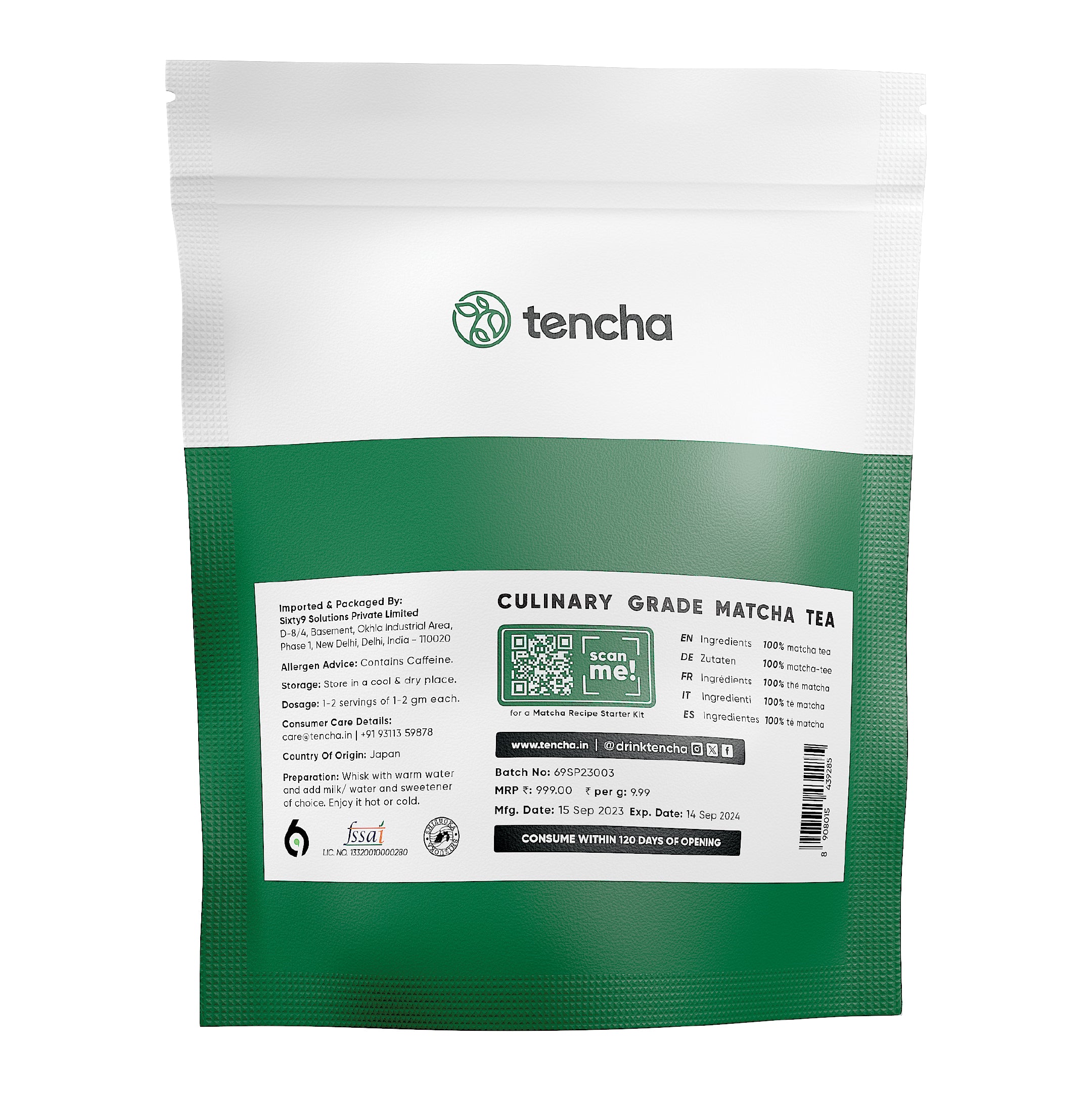 Tencha Culinary Matcha 100 GM, Pack of 1