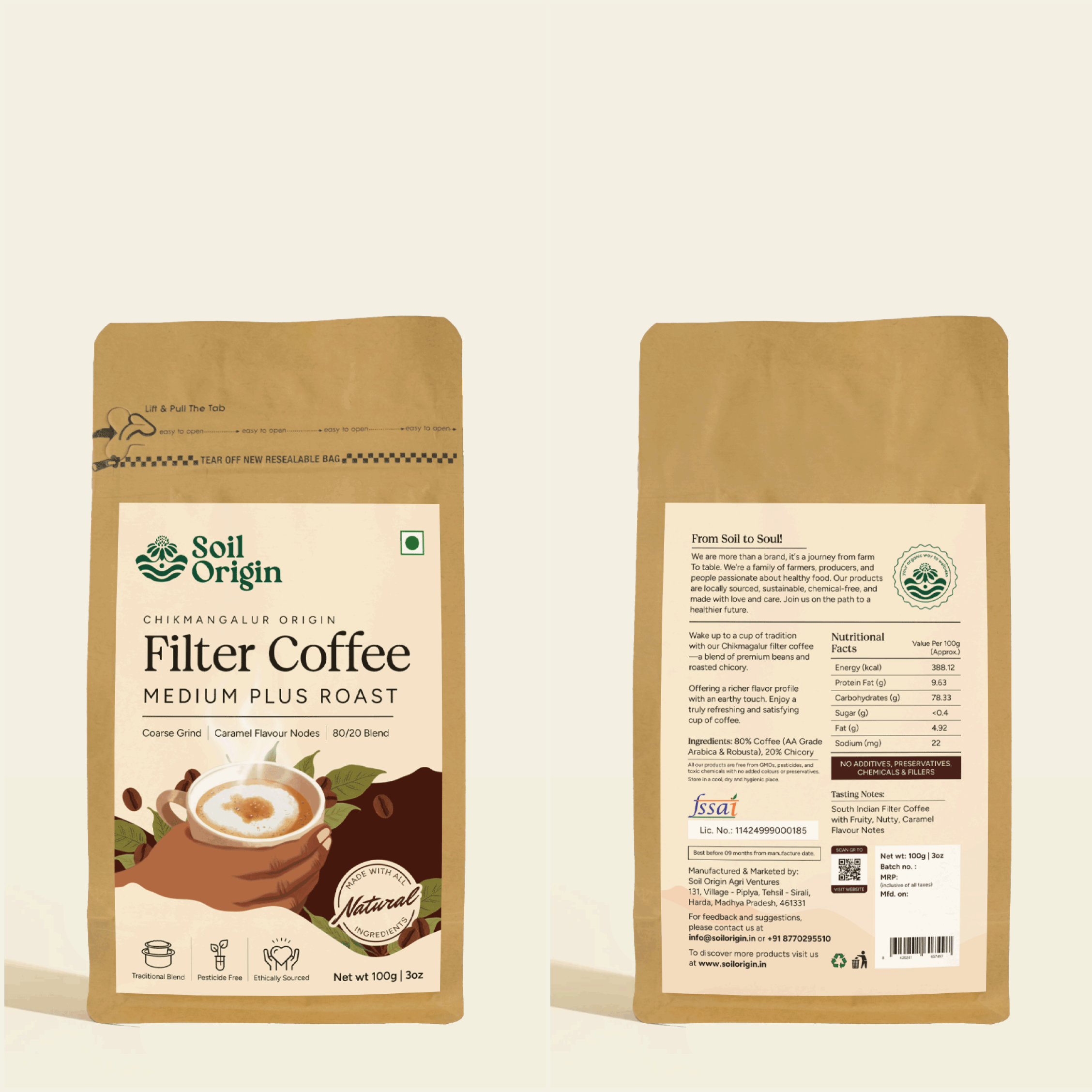 Soil Origin Tea & Coffee Essentials Combo - Assam Masala Tea, Himalayan Green Tea, Filter Coffee