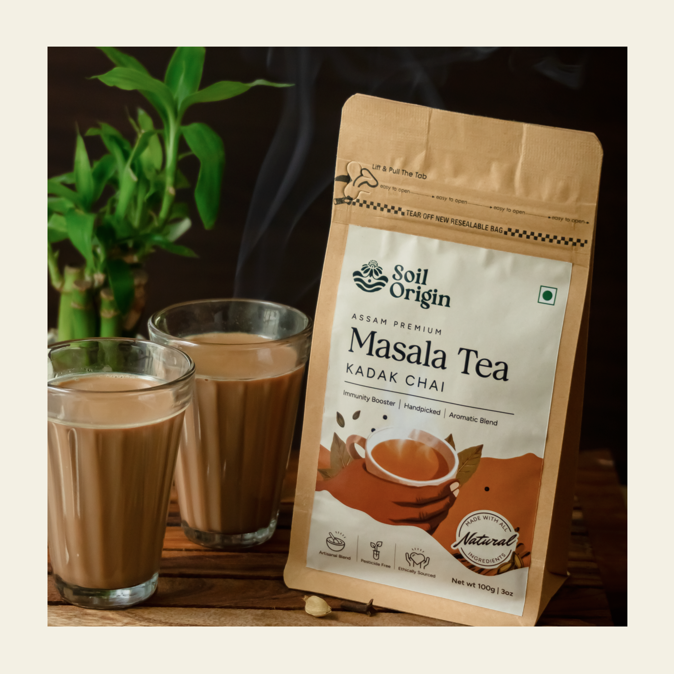 Soil Origin Tea & Coffee Essentials Combo - Assam Masala Tea, Himalayan Green Tea, Filter Coffee