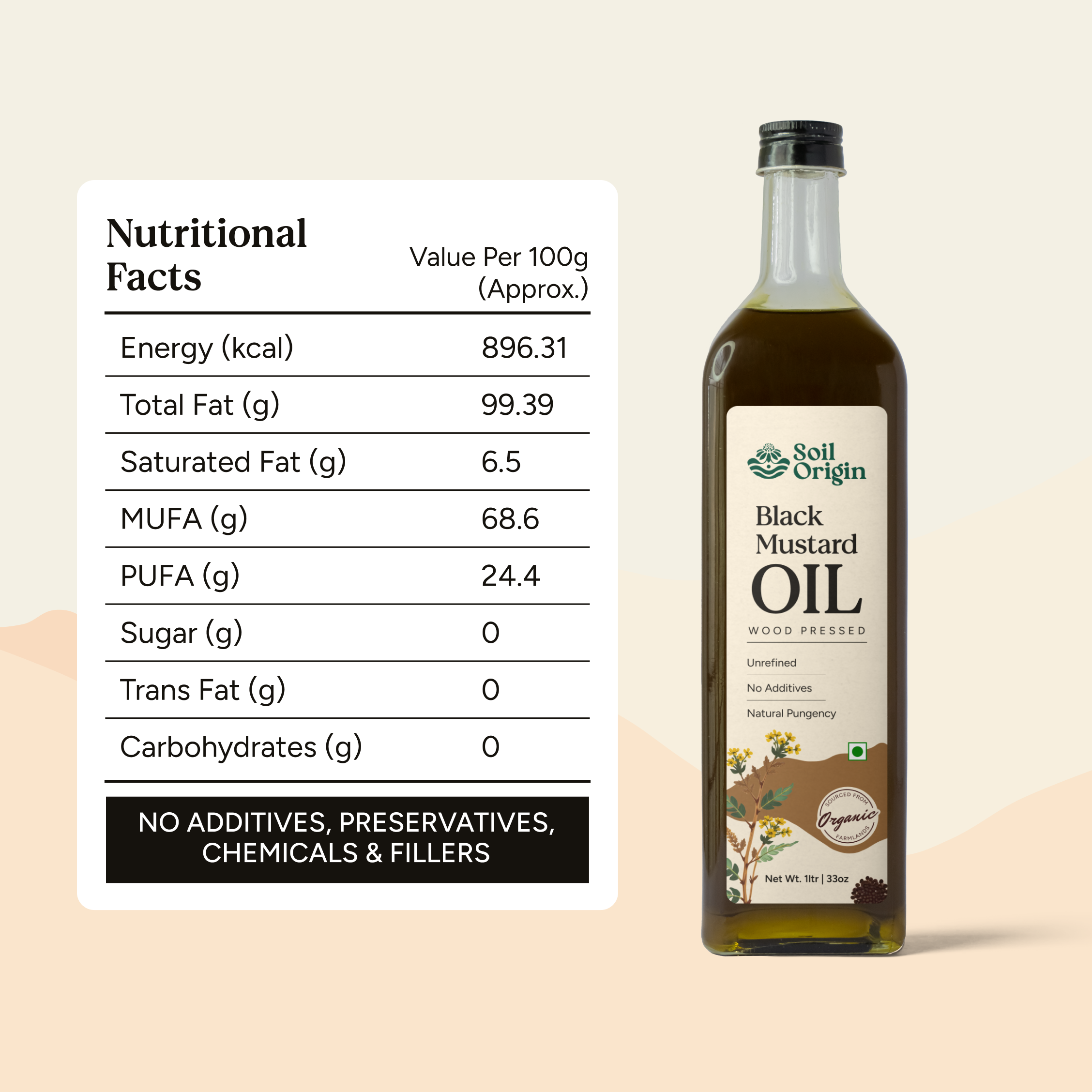 Soil Origin Wood Pressed Black Mustard Oil