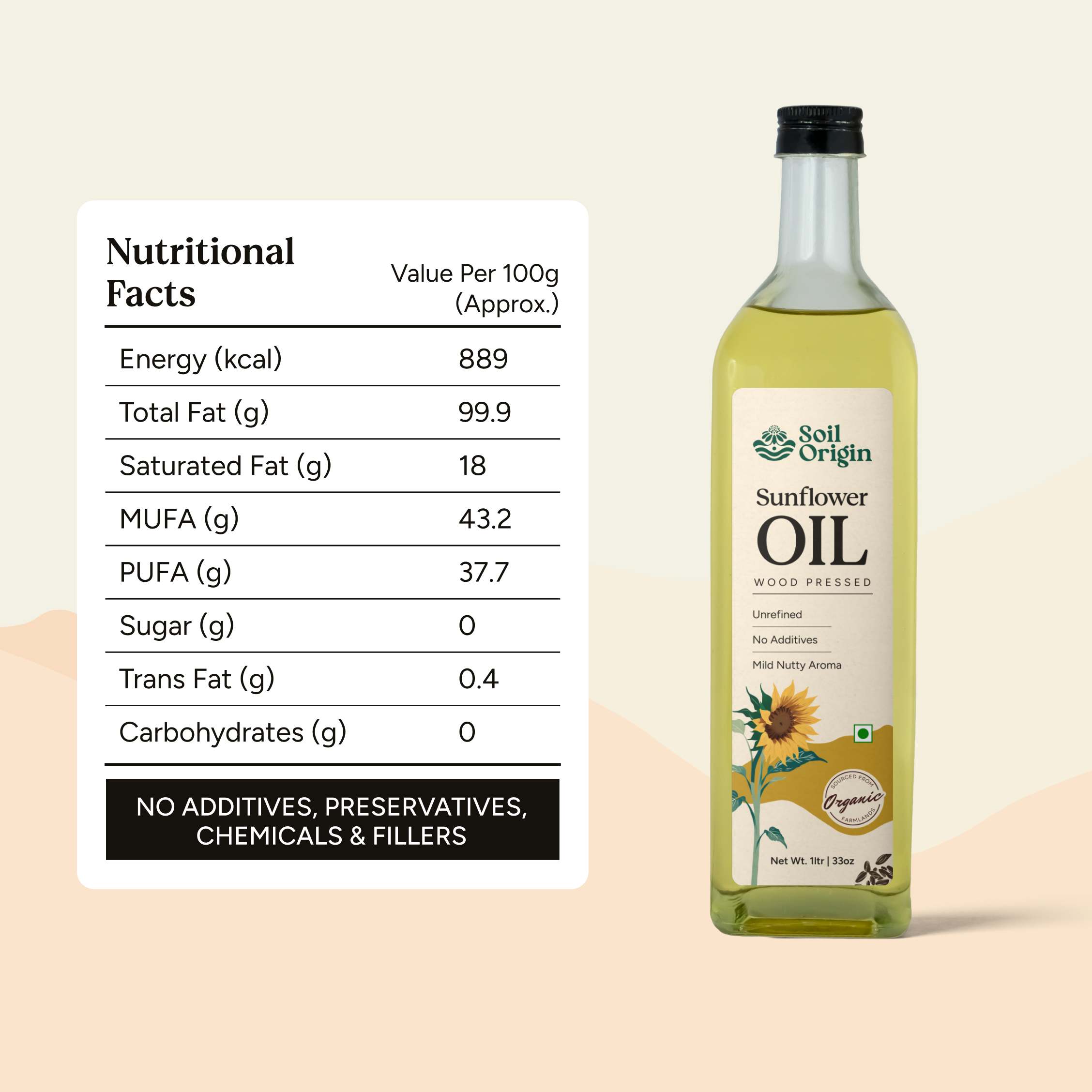 Soil Origin Wood Pressed Sunflower Oil