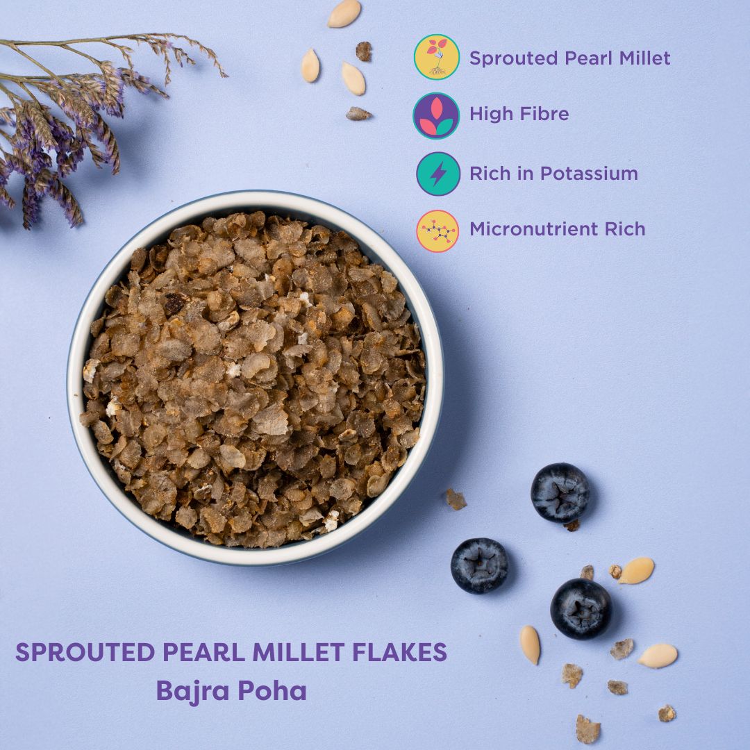 Local Sparrow|Sprouted Pearl Millet Flakes|Bajra Poha|500g